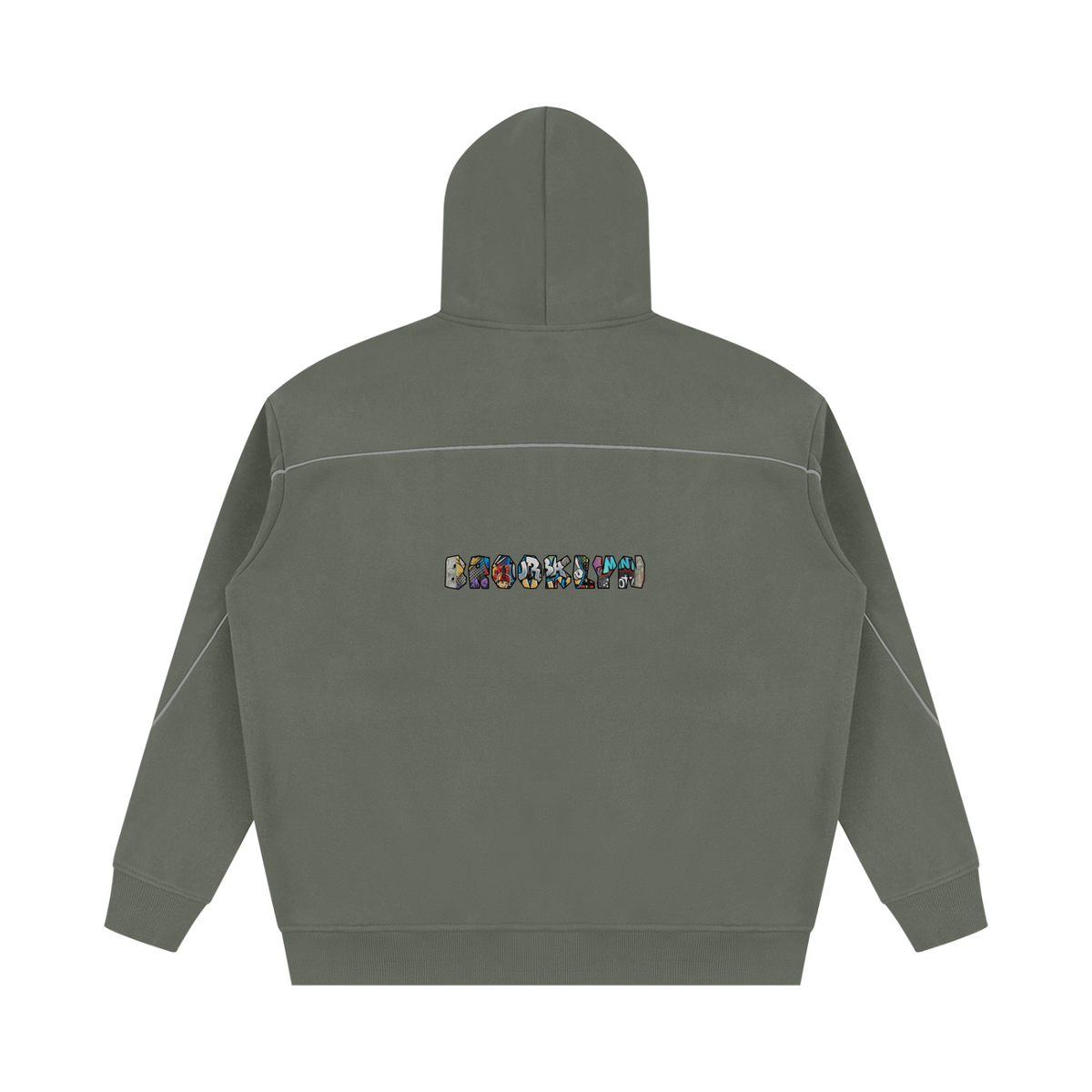 Unisex Oversized Piping Fleece Hoodie
