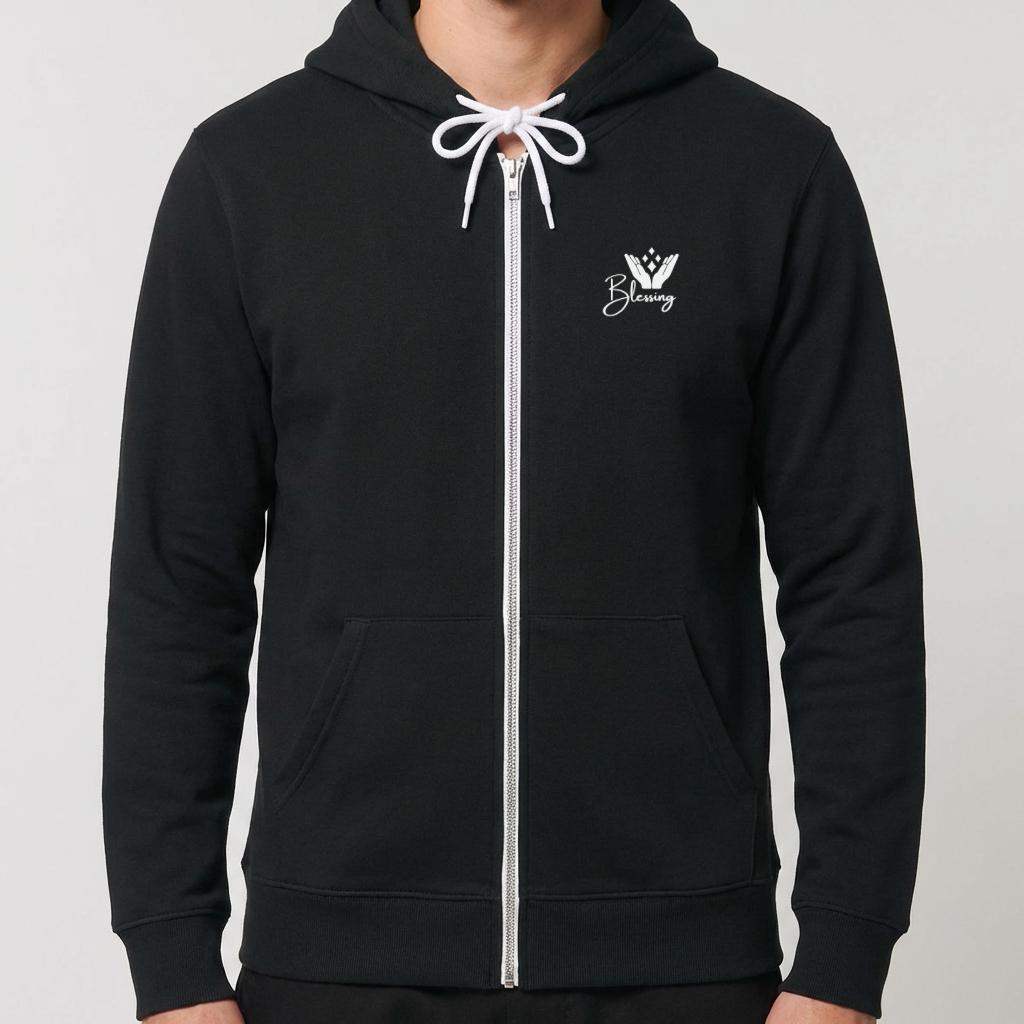 "Blessing"Unisex leece Full-Zip Hoodie Sweatshirt 