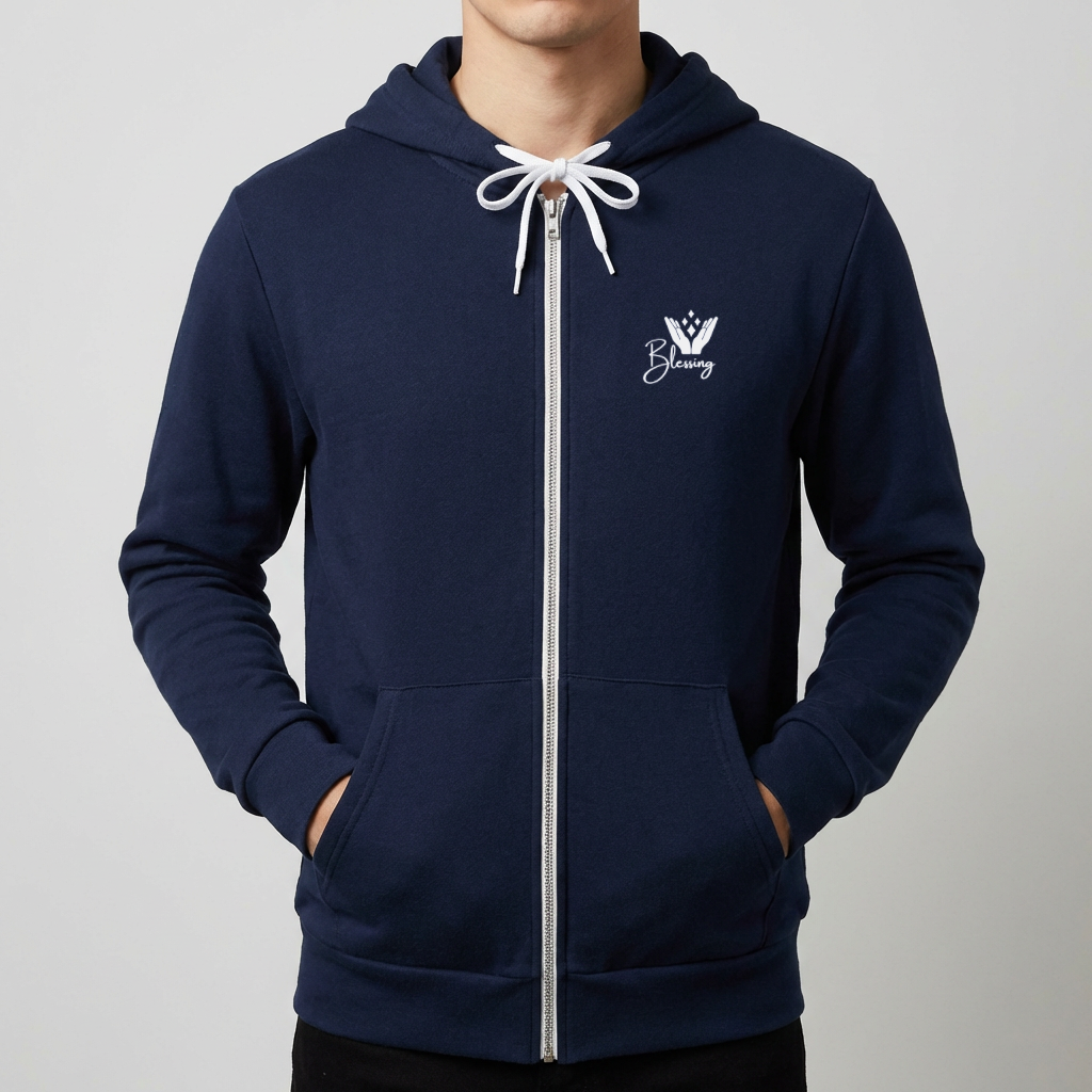 "Blessing"Unisex leece Full-Zip Hoodie Sweatshirt 