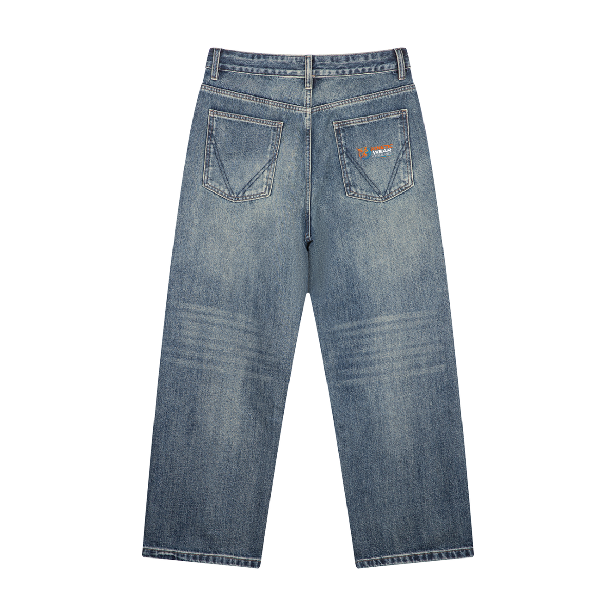 Kinetic Wear Men's Vintage Wash Straight Leg Denim Jeans