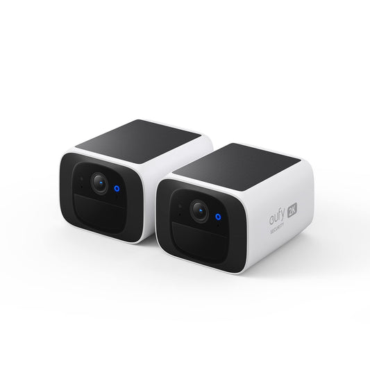 eufy Security SoloCam S220, Solar Security Camera, Wireless Security Camera Outdoor, 2K Resolution, Continuous Power, Built-in 8GB, No Subscription, HomeBase 3 Compatible, for Outdoor Surveillance