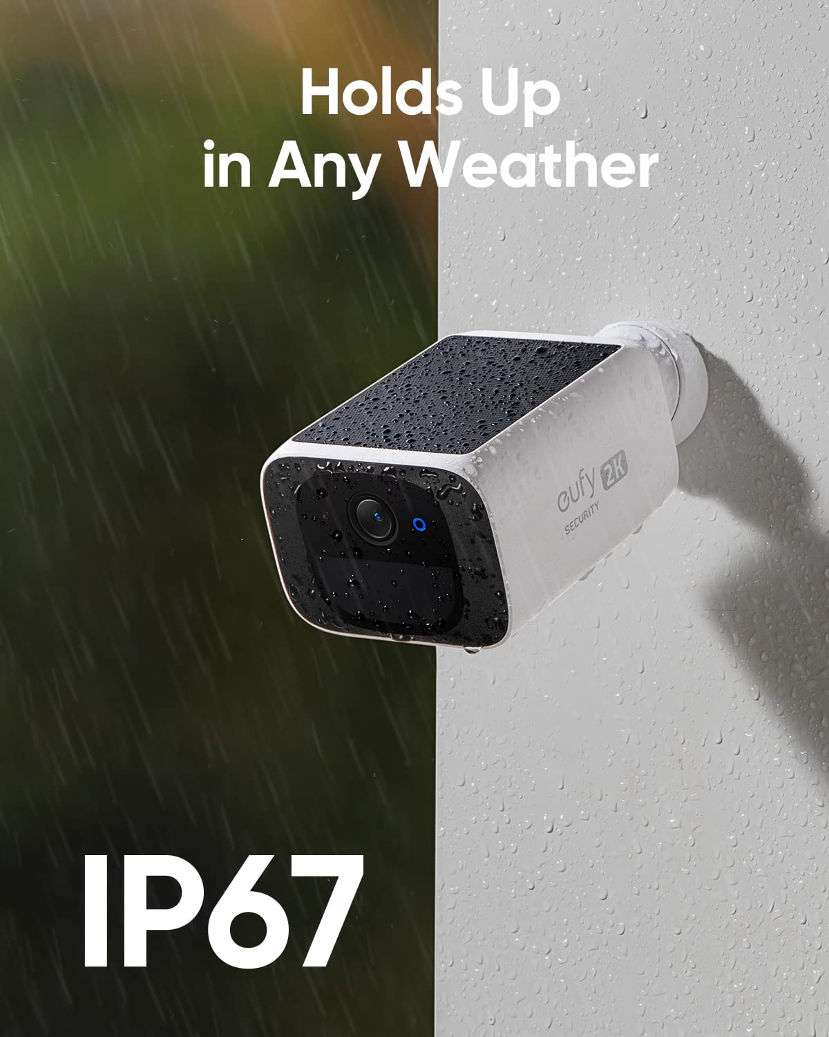 eufy Security SoloCam S220, Solar Security Camera, Wireless Security Camera Outdoor, 2K Resolution, Continuous Power, Built-in 8GB, No Subscription, HomeBase 3 Compatible, for Outdoor Surveillance