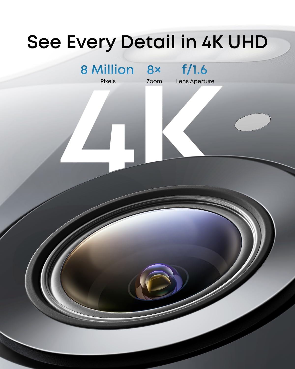 eufy SoloCam E42, 4K Security Camera Wireless Outdoor, Solar Powered, AI Motion Tracking, Strobe Light, Pan & Tilt, Facial Recognition, Up to 16 TB, Smart Home Compatible