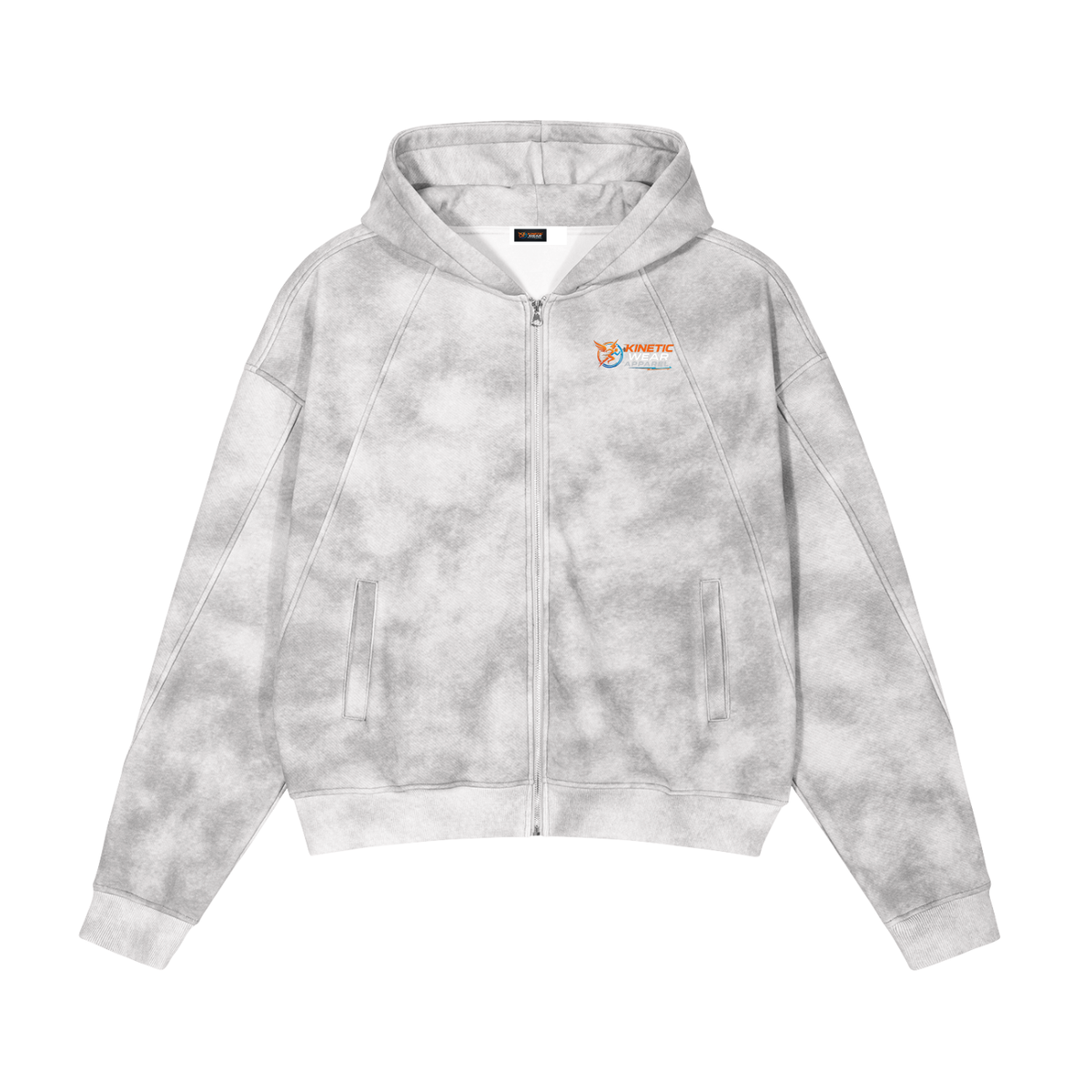 Kinetic Wear Dirty Washed Zip-Up Fleece Hoodie
