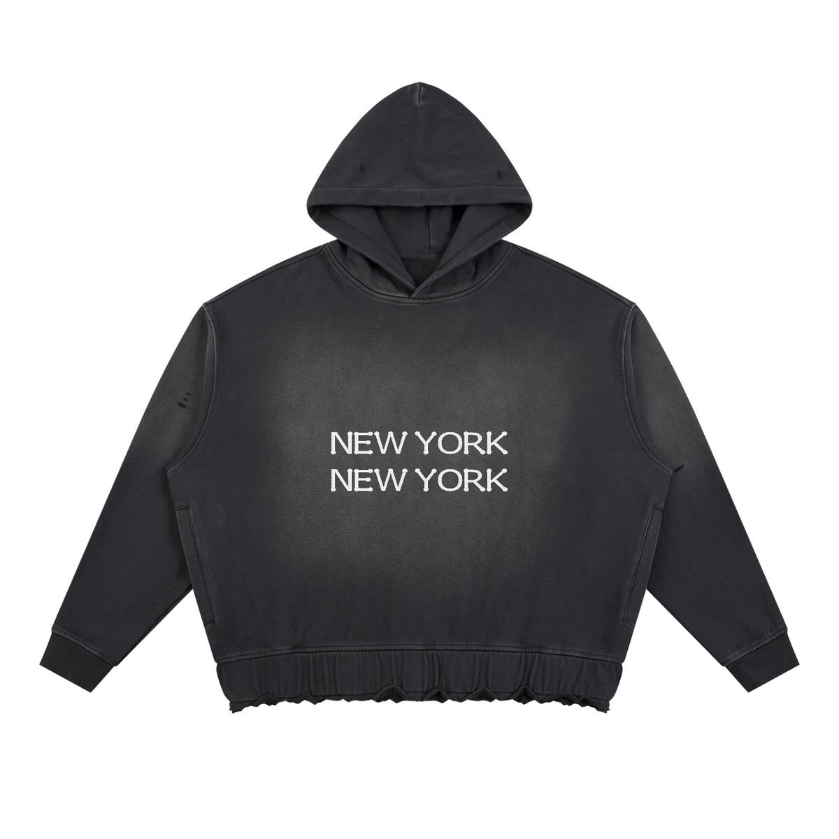 Unisex Sunfade Ripped Boxy Hoodie