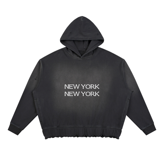 Unisex Sunfade Ripped Boxy Hoodie