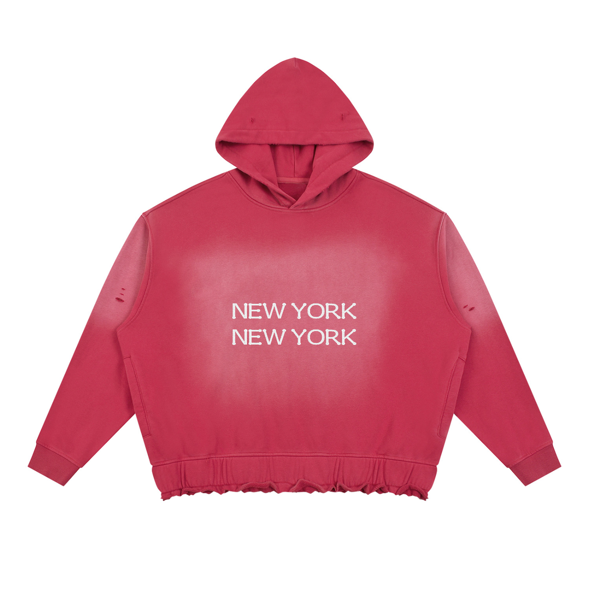 Unisex Sunfade Ripped Boxy Hoodie