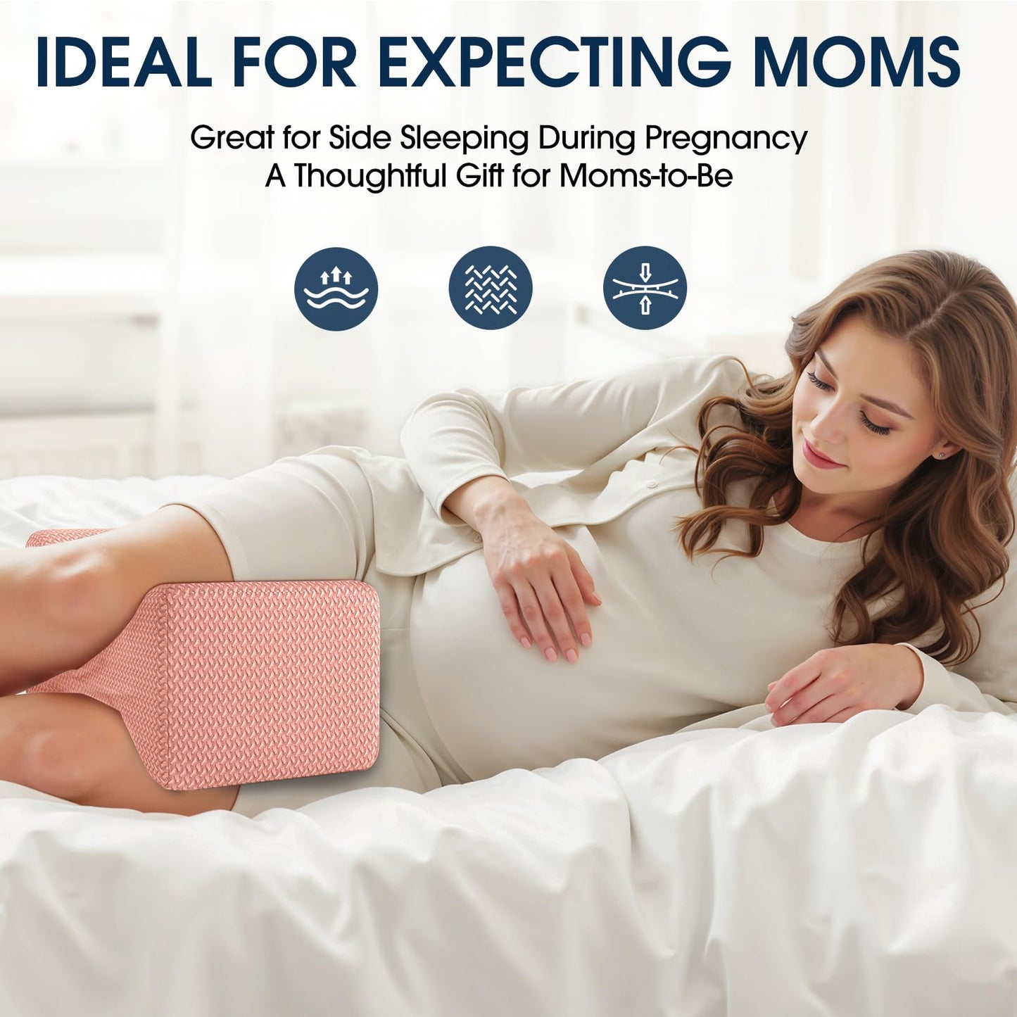 BlissTrends Memory Foam Knee Pillow – Ergonomic Support for Side Sleepers | Relieves Sciatica, Back & Hip Pain