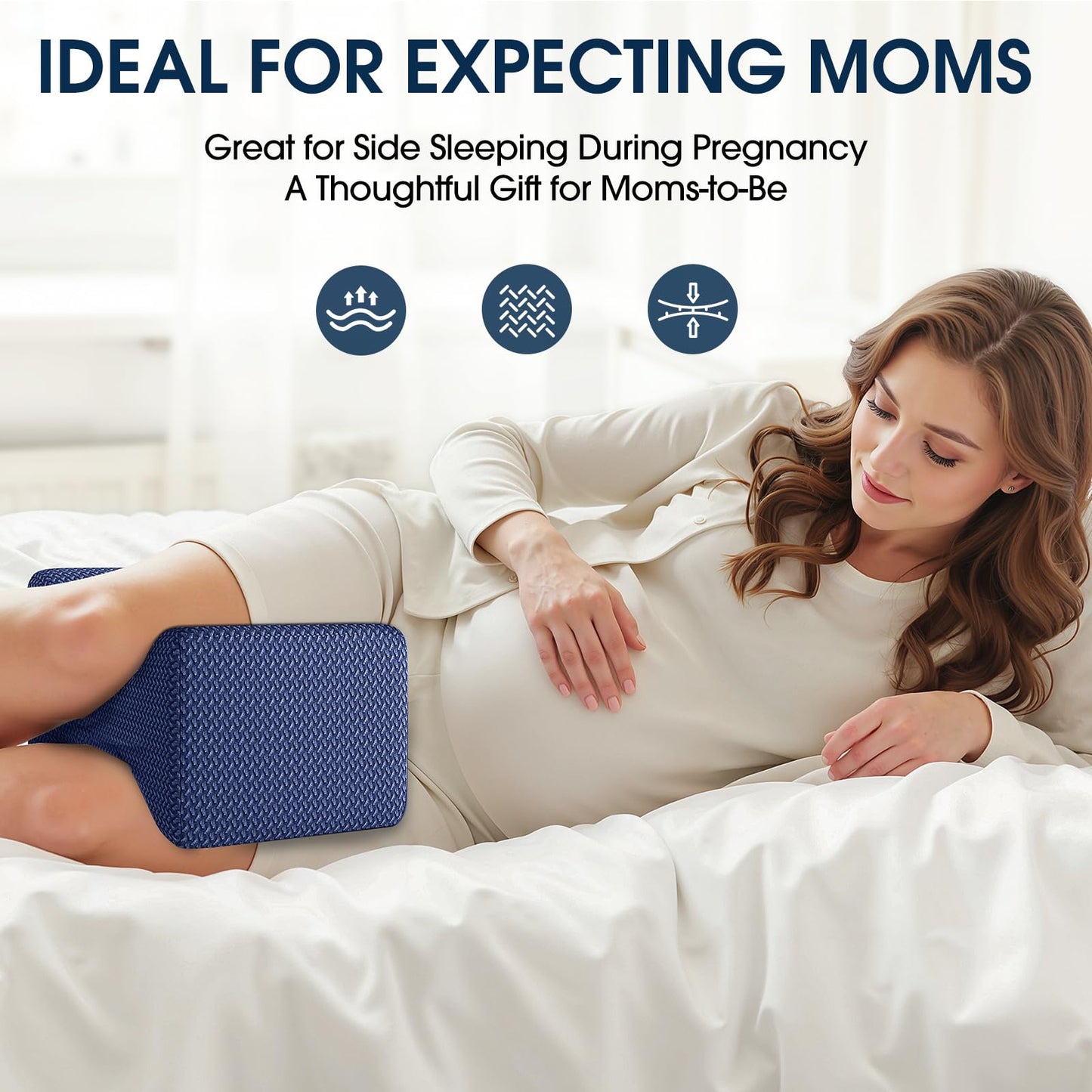 BlissTrends Memory Foam Knee Pillow – Ergonomic Support for Side Sleepers | Relieves Sciatica, Back & Hip Pain