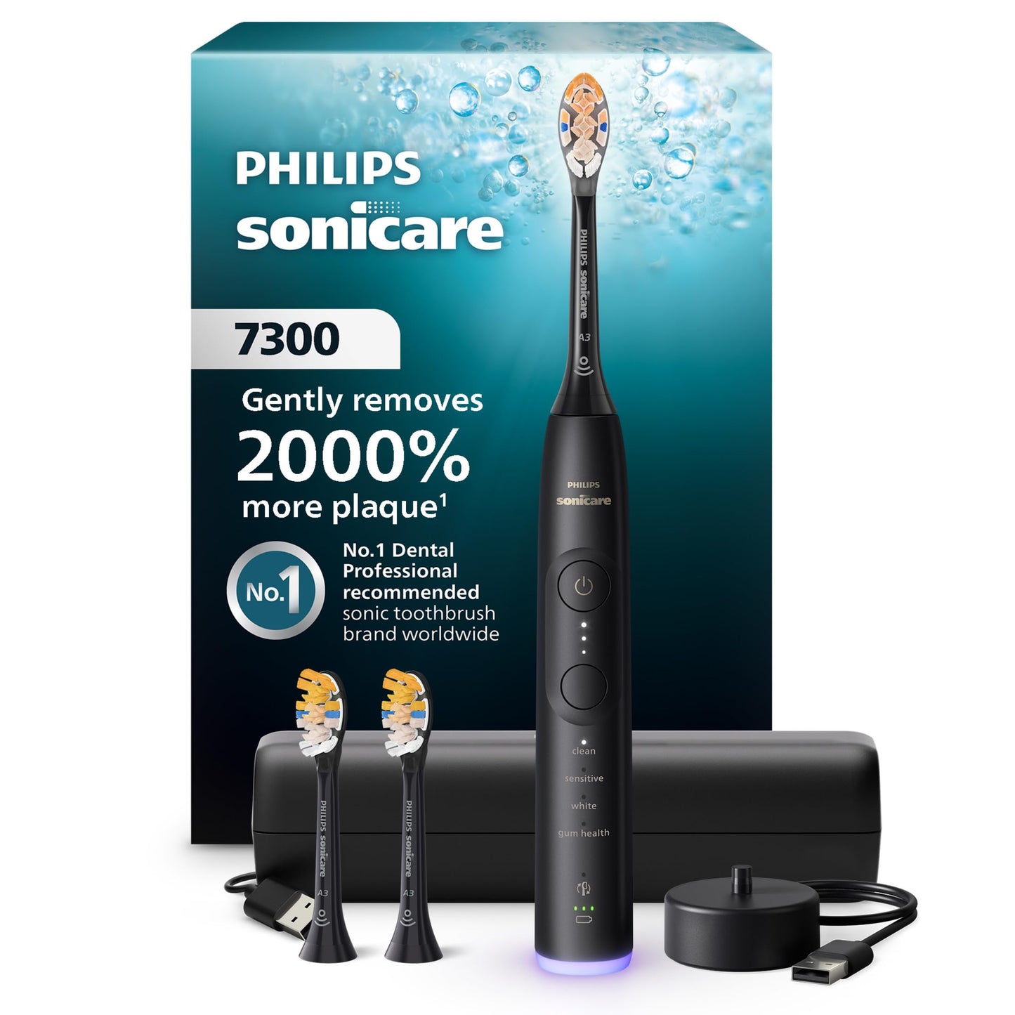 Philips Sonicare 7300 Series Electric Toothbrush with Travel Case | 4 Modes, 21-Day Battery, Pressure Sensor