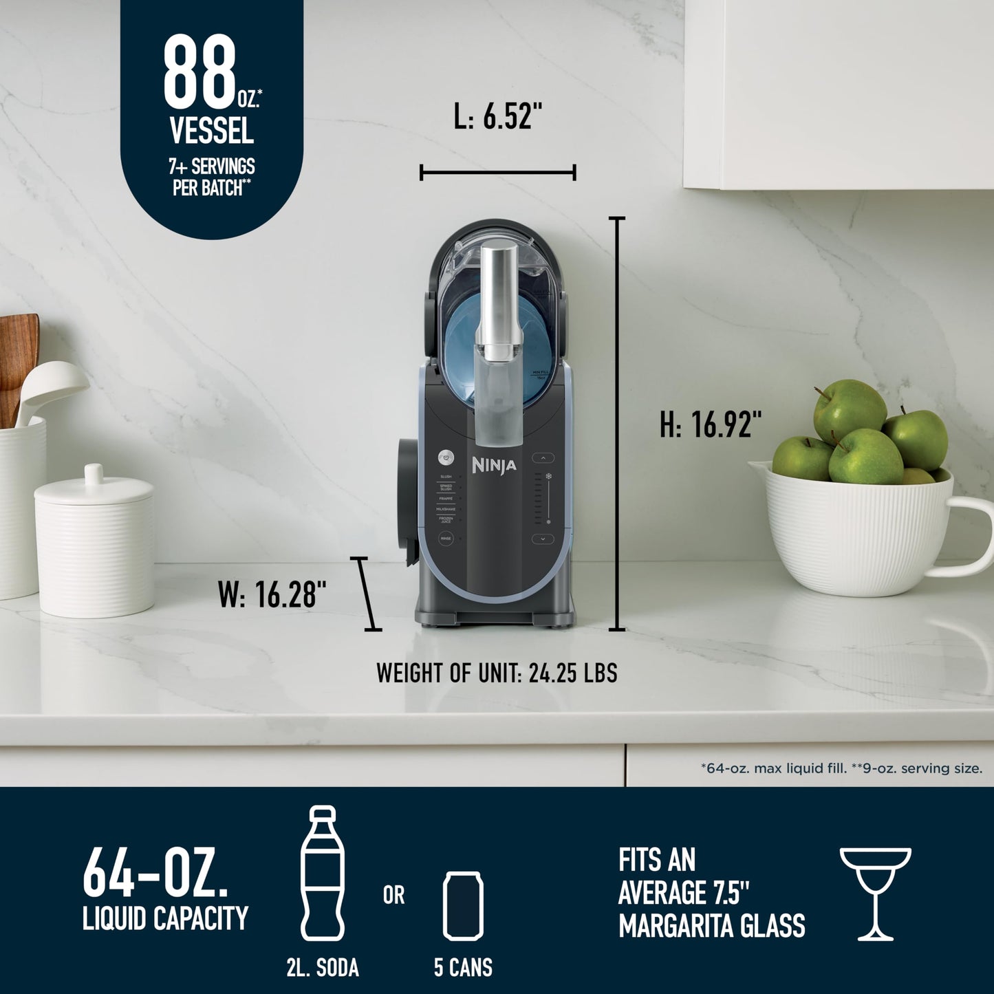 Ninja SLUSHi Frozen Drink & Slushie Machine – RapidChill Technology, 88 oz, 5 Presets | FS301