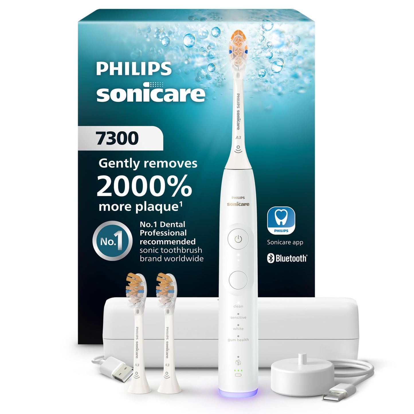 Philips Sonicare 7300 Series Electric Toothbrush with Travel Case | 4 Modes, 21-Day Battery, Pressure Sensor