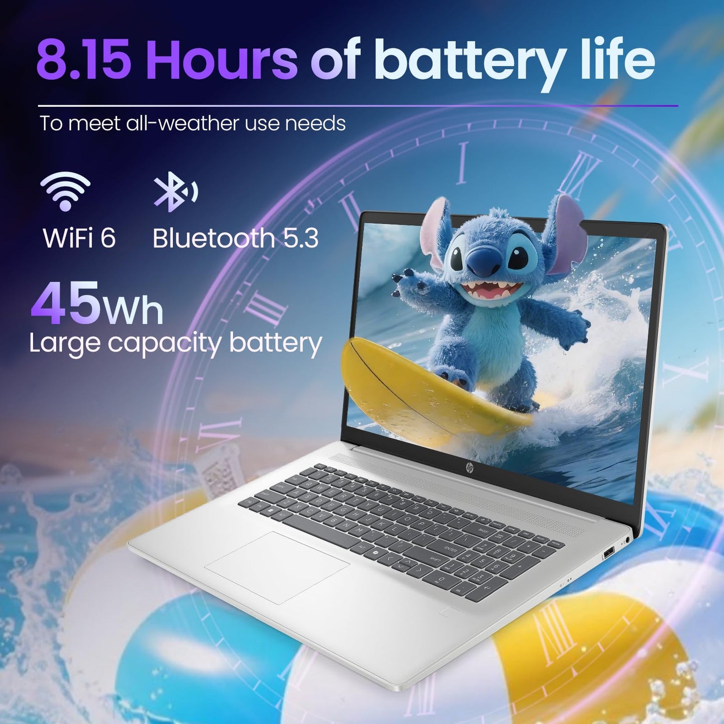HP 17 Inch Laptop for Business, Office 365 for the Web, 20GB RAM & 512GB SSD, AMD Ryzen 5 7430U 6-Core Processor, FHD IPS Display, Windows 11 Pro, AI Copilot, Full Numeric KB