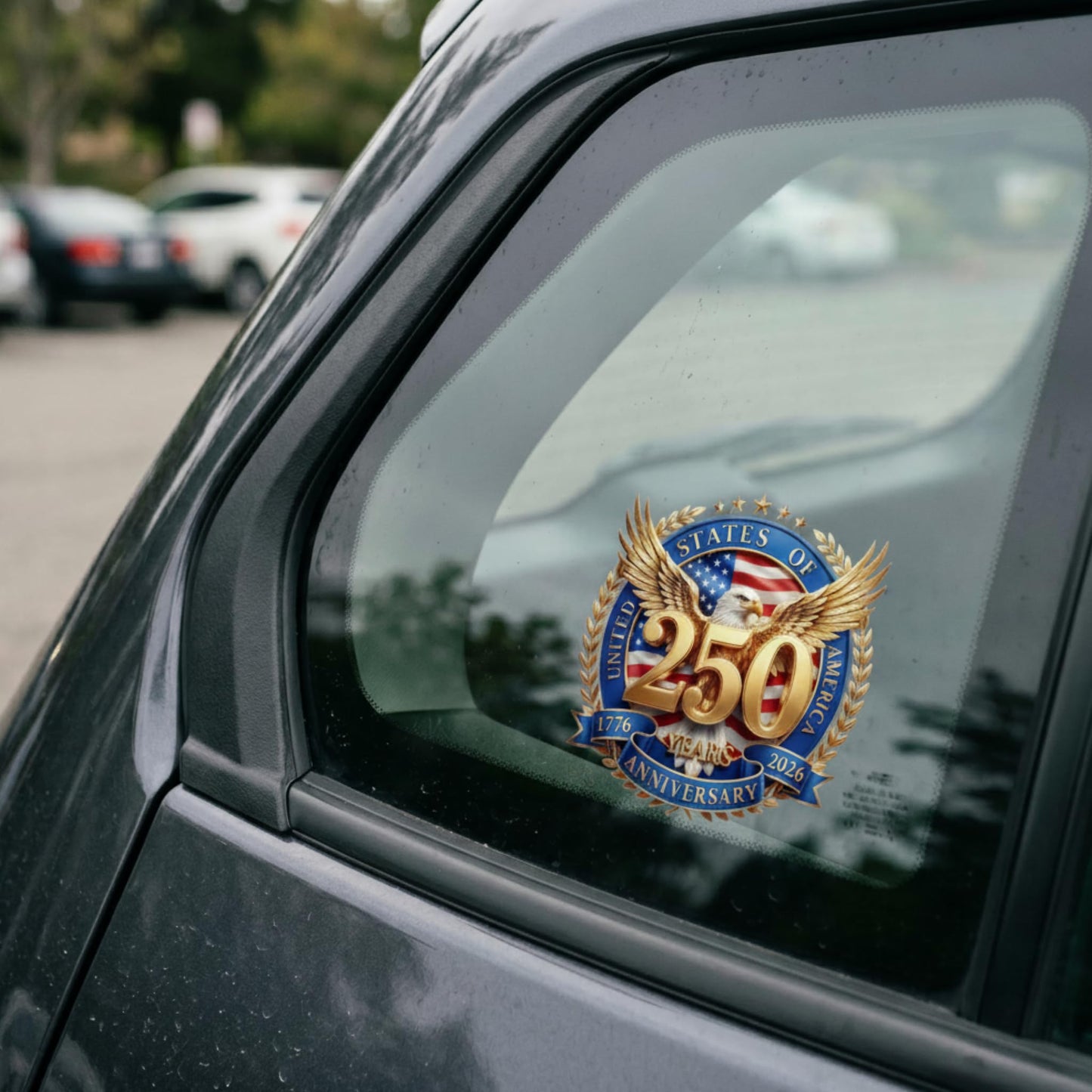 2pcs USA 250th Anniversary Merchandise - Patriotic 1776-2026 Vinyl Car Decals and Bumper Stickers for Cars, Trucks, Vehicles, 250 Years Commemorative Window Decal