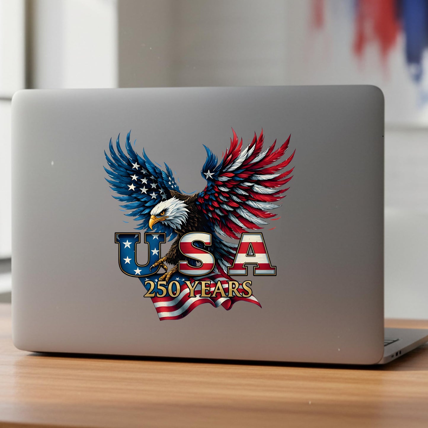 2pcs USA 250th Anniversary Merchandise - Patriotic 1776-2026 Vinyl Car Decals and Bumper Stickers for Cars, Trucks, Vehicles, 250 Years Commemorative Window Decal