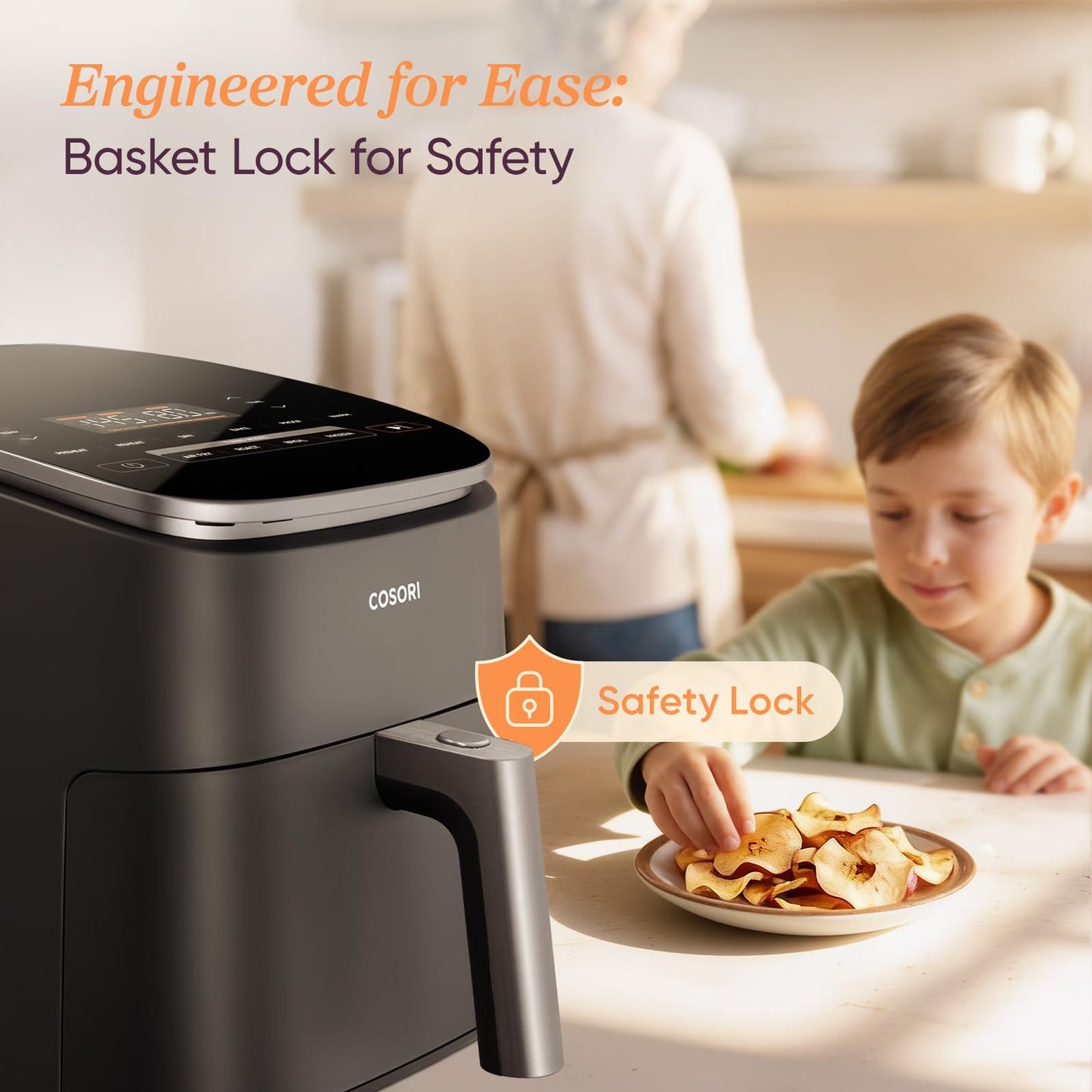 Cosori 9-in-1 TurboBlaze Air Fryer 6 Qt, Smart Control, 90°–450°F, Shake Reminders, Precise Heating for Even Results, Air Fry, Roast, Bake, Broil, Dry, Frozen, Proof, Reheat, Keep Warm, 120V, Cream