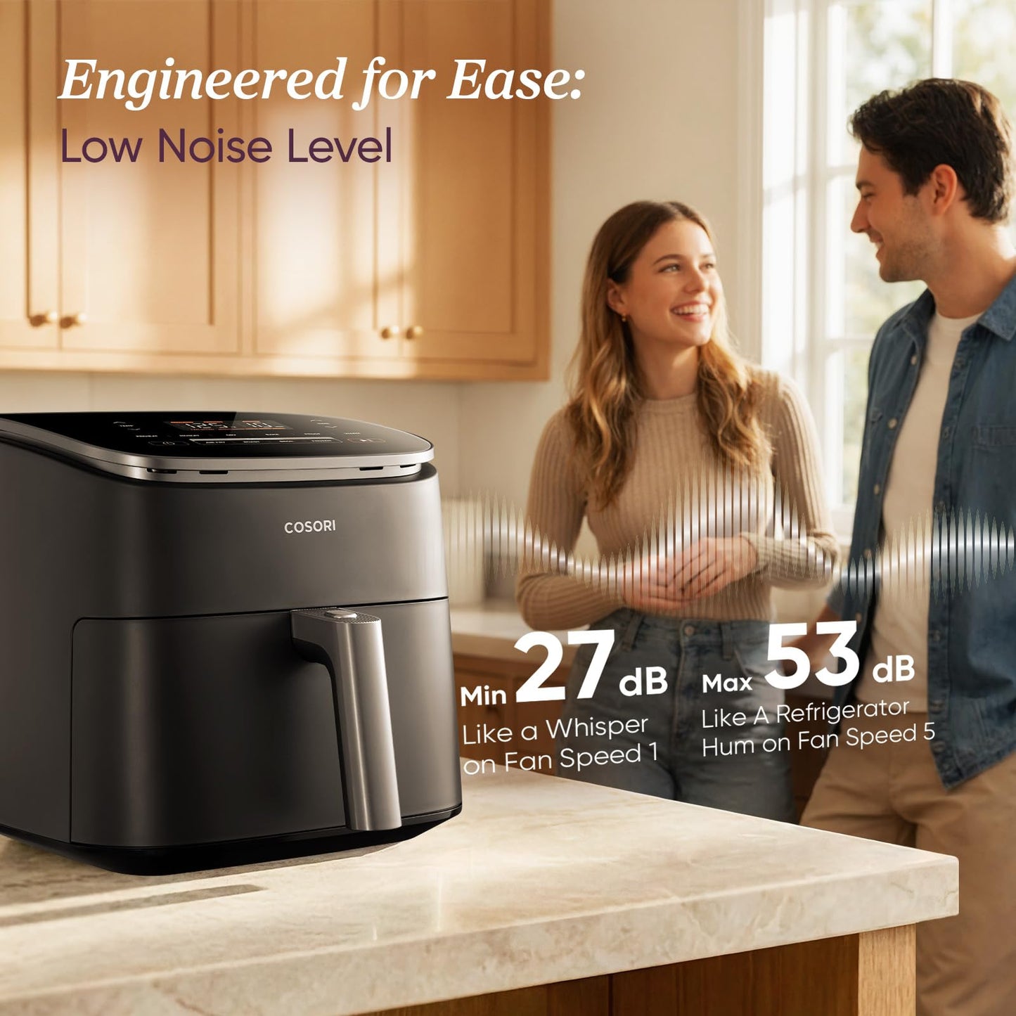 Cosori 9-in-1 TurboBlaze Air Fryer 6 Qt, Smart Control, 90°–450°F, Shake Reminders, Precise Heating for Even Results, Air Fry, Roast, Bake, Broil, Dry, Frozen, Proof, Reheat, Keep Warm, 120V, Cream