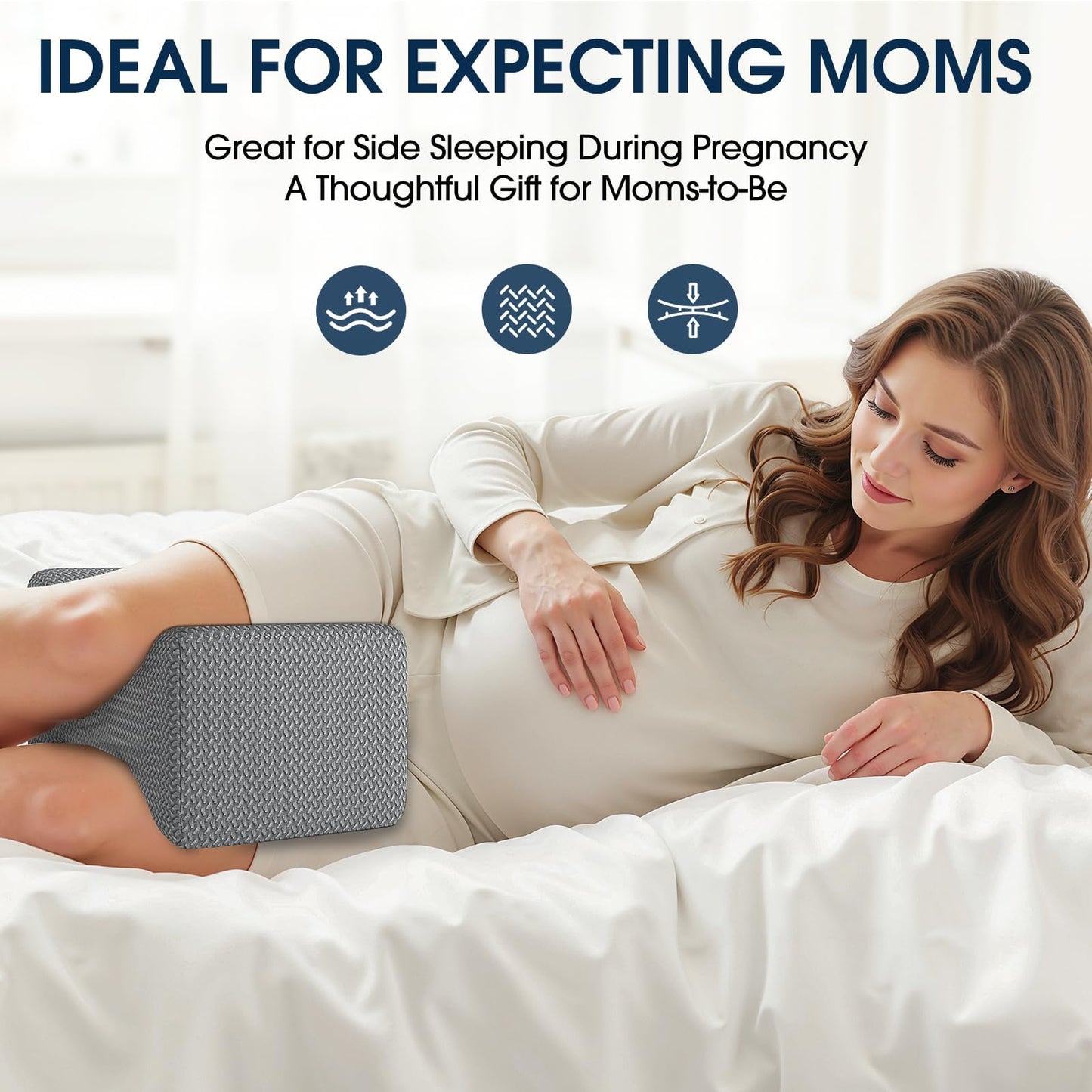 BlissTrends Memory Foam Knee Pillow – Ergonomic Support for Side Sleepers | Relieves Sciatica, Back & Hip Pain