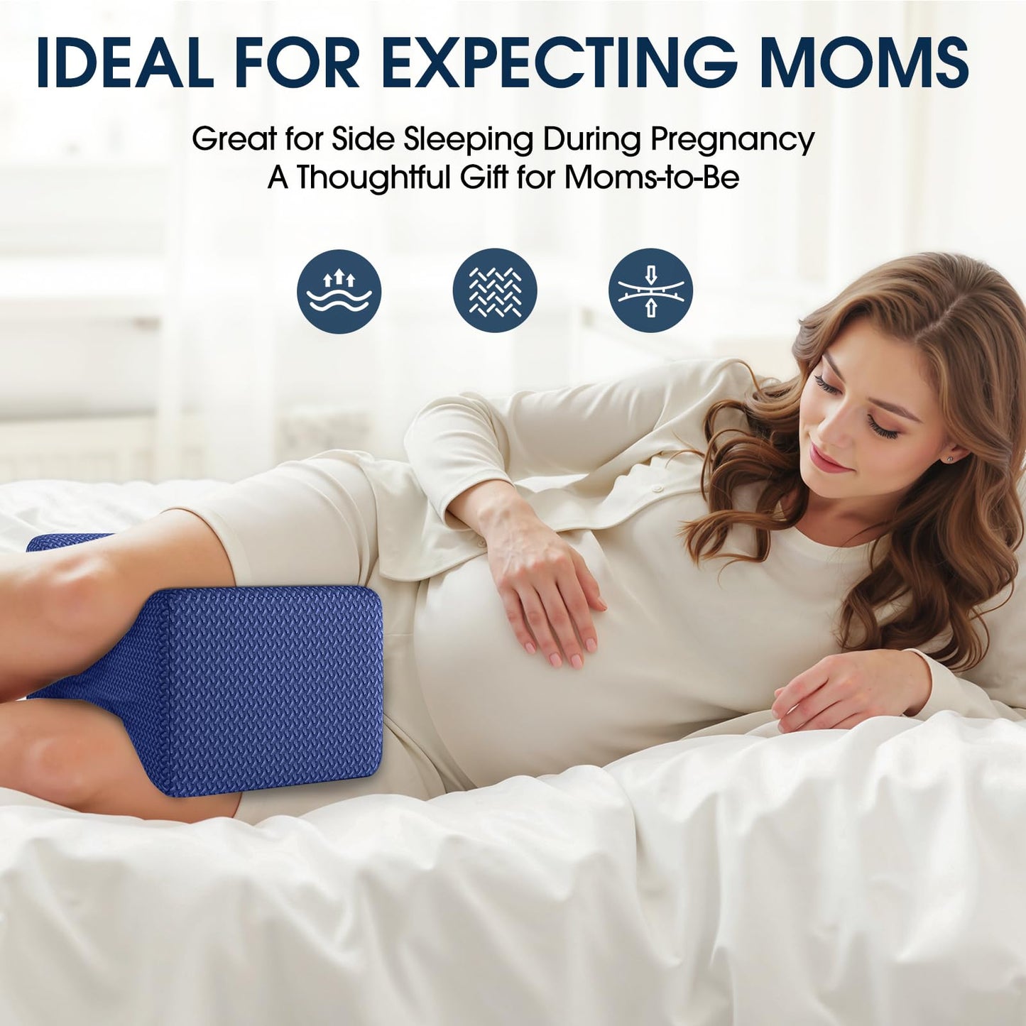 BlissTrends Memory Foam Knee Pillow – Ergonomic Support for Side Sleepers | Relieves Sciatica, Back & Hip Pain
