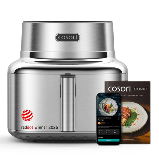 Cosori 9-in-1 TurboBlaze Air Fryer 6 Qt, Smart Control, 90°–450°F, Shake Reminders, Precise Heating for Even Results, Air Fry, Roast, Bake, Broil, Dry, Frozen, Proof, Reheat, Keep Warm, 120V, Cream