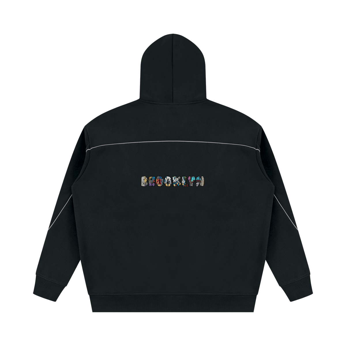 Unisex Oversized Piping Fleece Hoodie