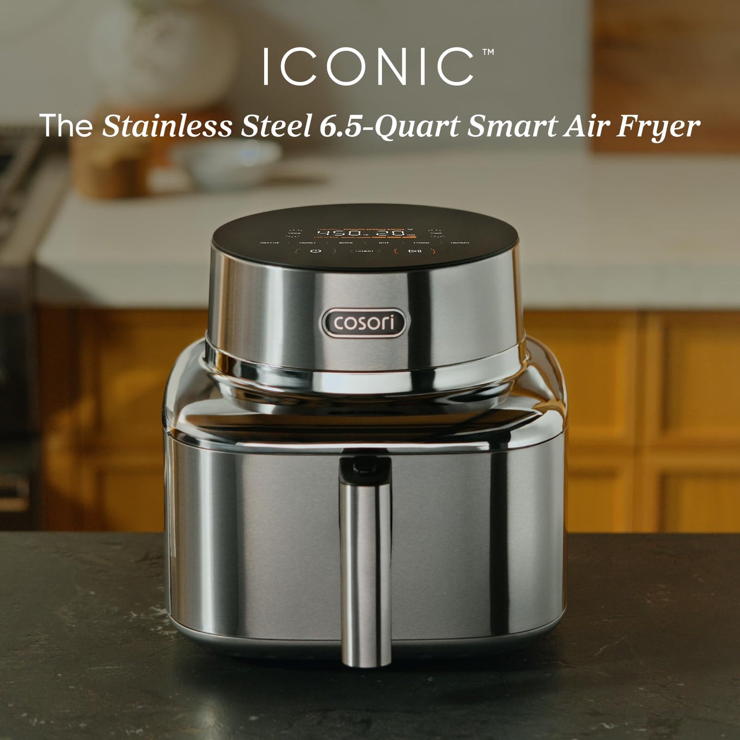 Cosori 9-in-1 TurboBlaze Air Fryer 6 Qt, Smart Control, 90°–450°F, Shake Reminders, Precise Heating for Even Results, Air Fry, Roast, Bake, Broil, Dry, Frozen, Proof, Reheat, Keep Warm, 120V, Cream
