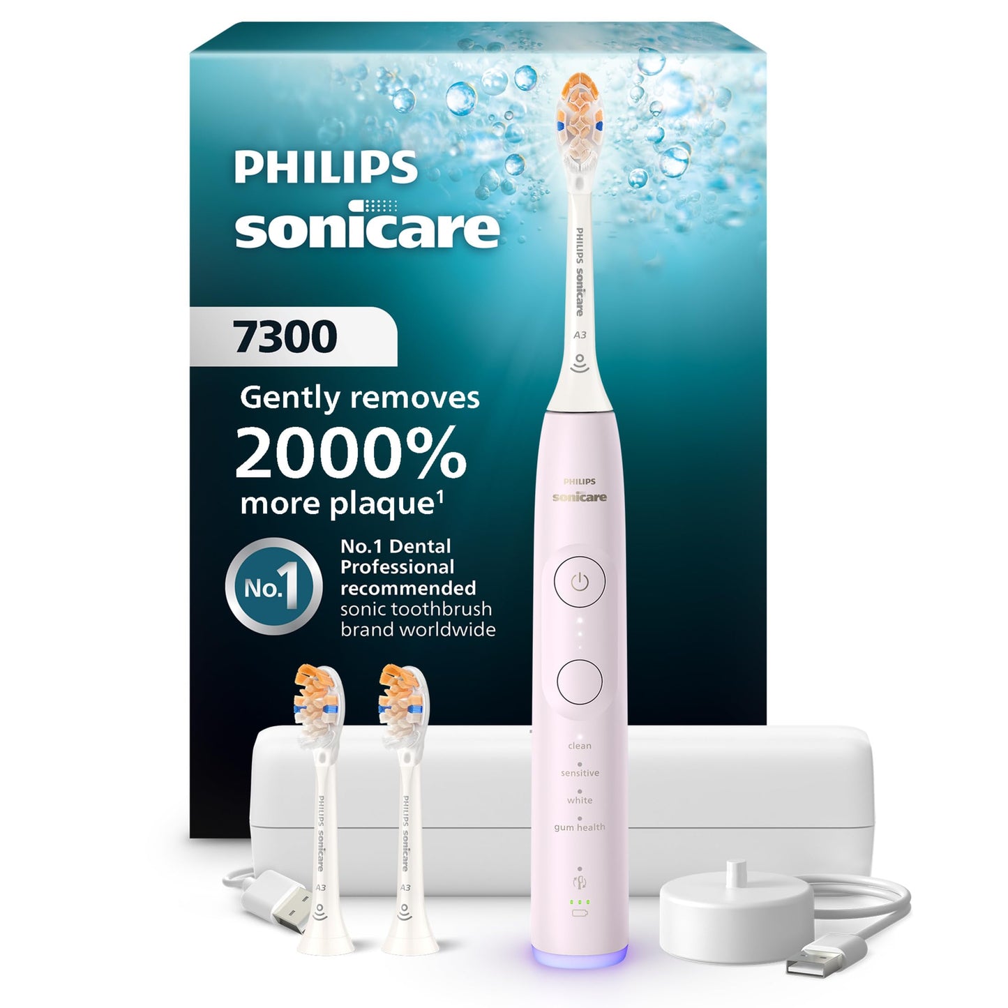 Philips Sonicare 7300 Series Electric Toothbrush with Travel Case | 4 Modes, 21-Day Battery, Pressure Sensor