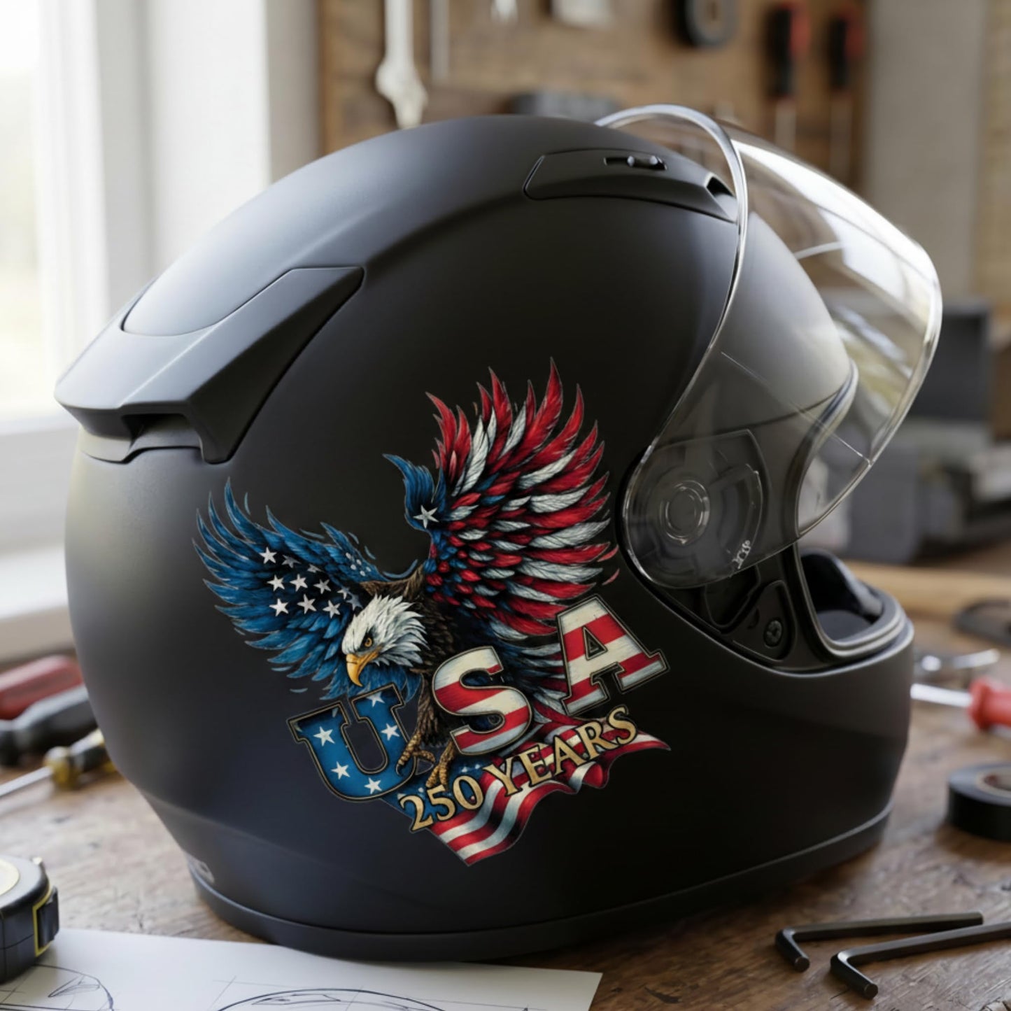 2pcs USA 250th Anniversary Merchandise - Patriotic 1776-2026 Vinyl Car Decals and Bumper Stickers for Cars, Trucks, Vehicles, 250 Years Commemorative Window Decal