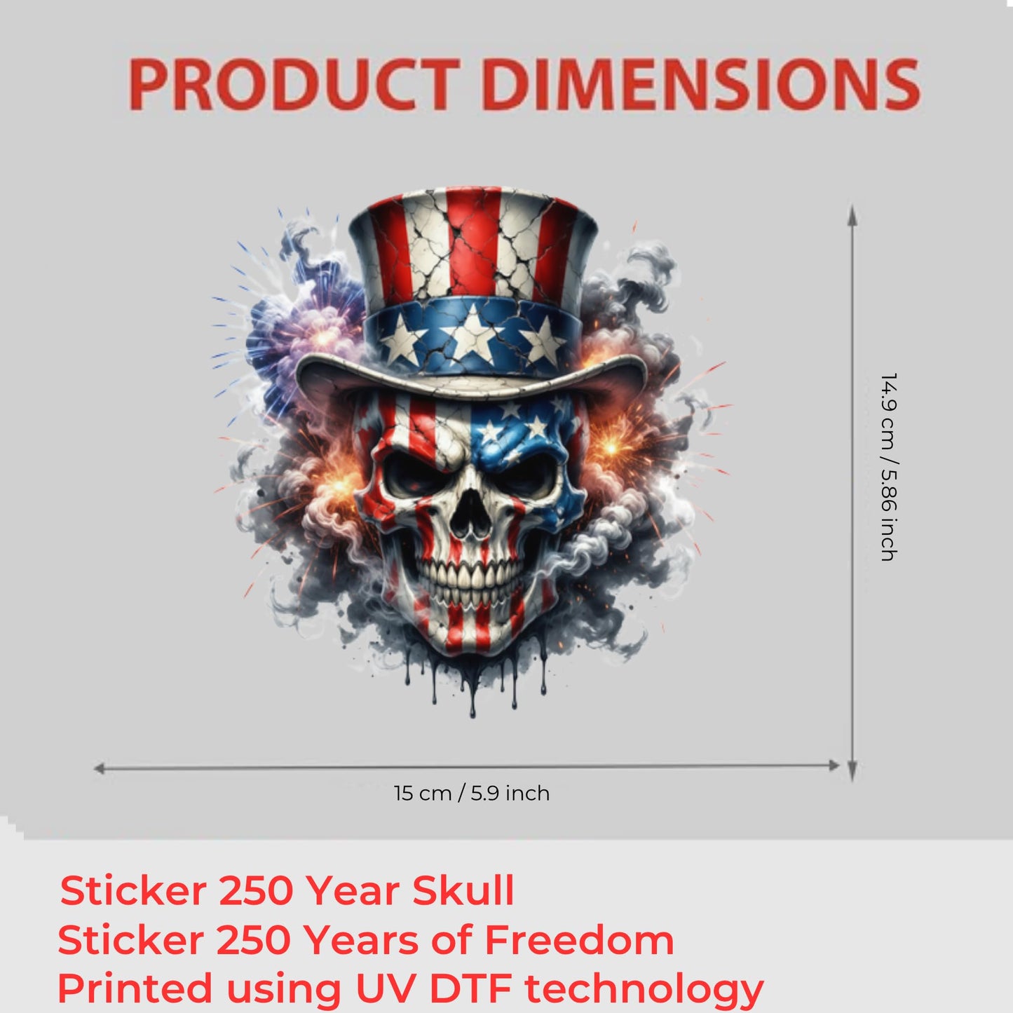 2pcs USA 250th Anniversary Merchandise - Patriotic 1776-2026 Vinyl Car Decals and Bumper Stickers for Cars, Trucks, Vehicles, 250 Years Commemorative Window Decal