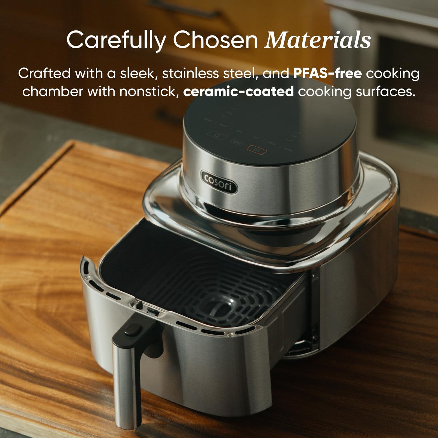 Cosori 9-in-1 TurboBlaze Air Fryer 6 Qt, Smart Control, 90°–450°F, Shake Reminders, Precise Heating for Even Results, Air Fry, Roast, Bake, Broil, Dry, Frozen, Proof, Reheat, Keep Warm, 120V, Cream