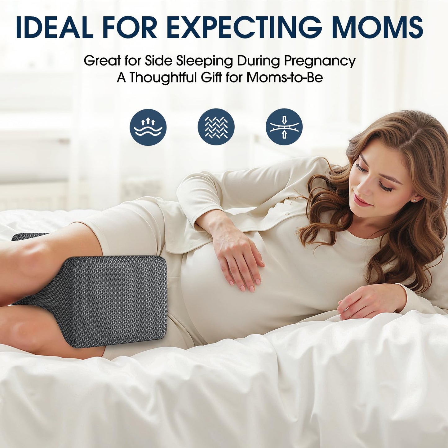 BlissTrends Memory Foam Knee Pillow – Ergonomic Support for Side Sleepers | Relieves Sciatica, Back & Hip Pain