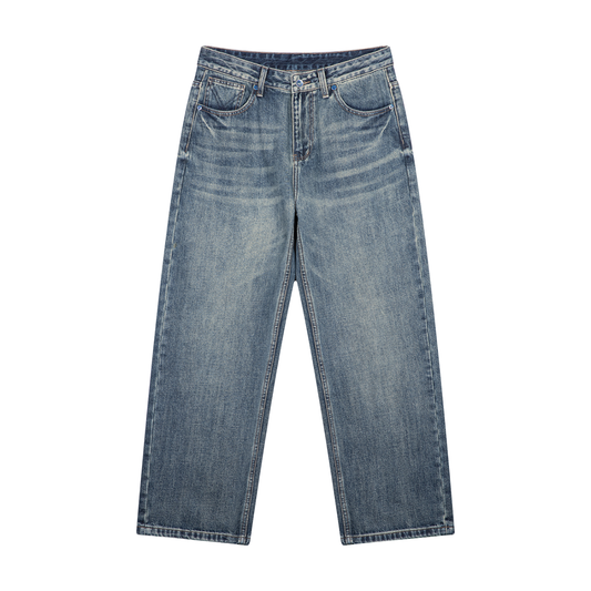 Kinetic Wear Men's Vintage Wash Straight Leg Denim Jeans