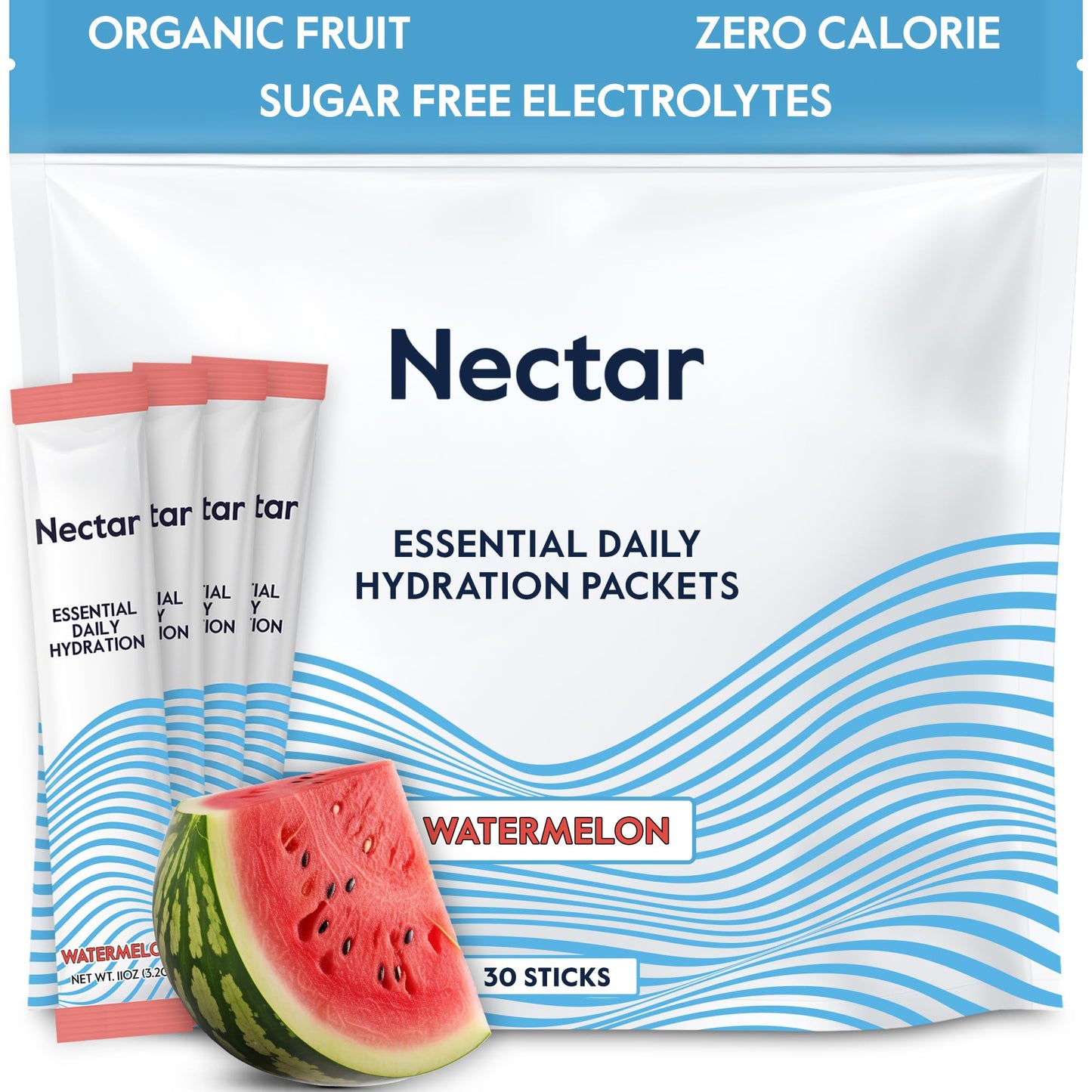 Nectar Hydration Packets - Electrolytes Powder Packets - Sugar Free & 0 Calorie - Organic Fruit Liquid Daily IV Electrolytes Powder for Dehydration Relief and Rehydration (Variety 30 Pack)