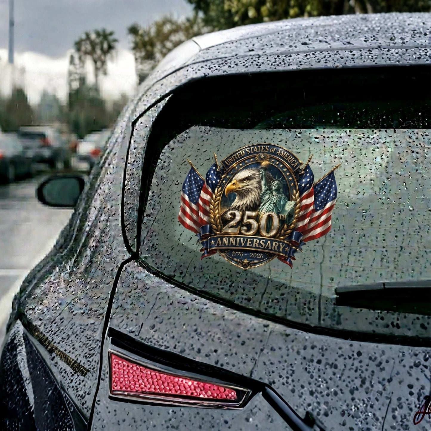 2pcs USA 250th Anniversary Merchandise - Patriotic 1776-2026 Vinyl Car Decals and Bumper Stickers for Cars, Trucks, Vehicles, 250 Years Commemorative Window Decal