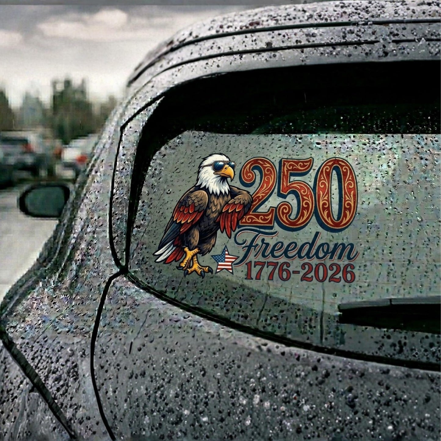 2pcs USA 250th Anniversary Merchandise - Patriotic 1776-2026 Vinyl Car Decals and Bumper Stickers for Cars, Trucks, Vehicles, 250 Years Commemorative Window Decal