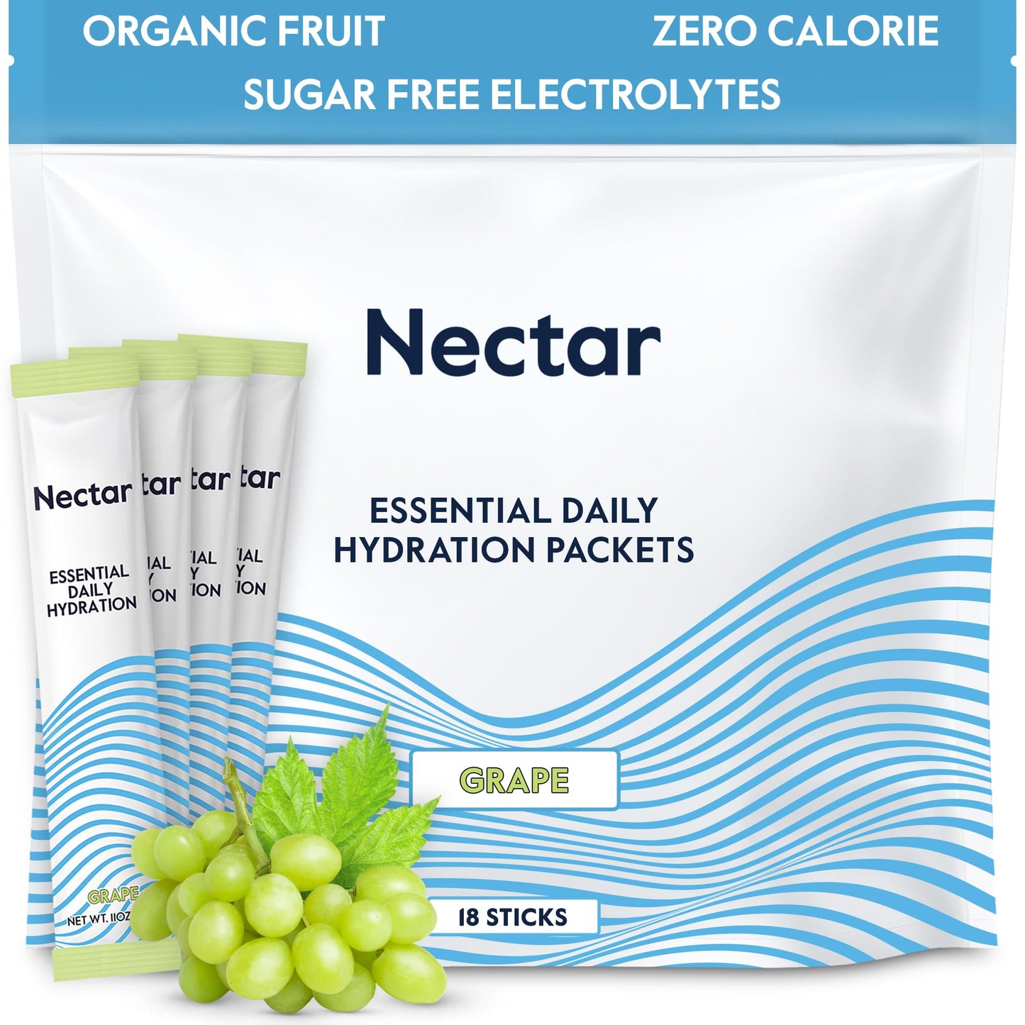 Nectar Hydration Packets - Electrolytes Powder Packets - Sugar Free & 0 Calorie - Organic Fruit Liquid Daily IV Electrolytes Powder for Dehydration Relief and Rehydration (Variety 30 Pack)