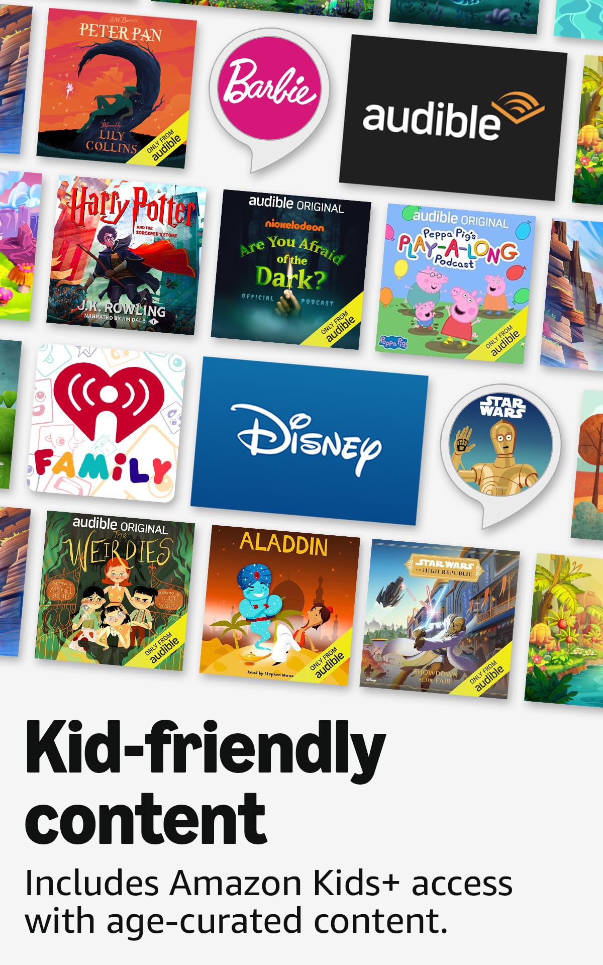 Amazon Echo Pop Kids (newest model), Designed for kids, Designed for Alexa+, parental controls, Includes 6 months of Amazon Kids+, Disney Princess