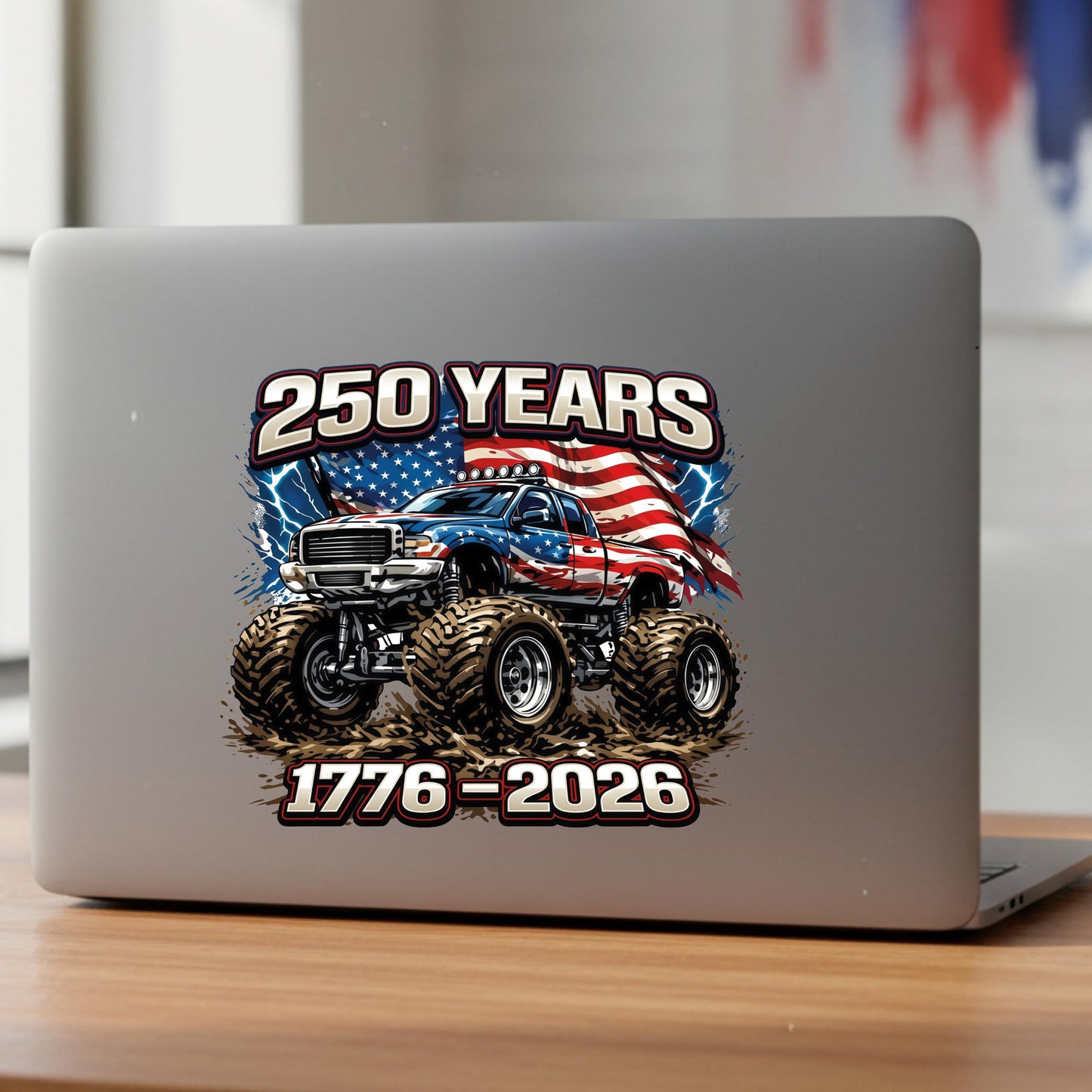 2pcs USA 250th Anniversary Merchandise - Patriotic 1776-2026 Vinyl Car Decals and Bumper Stickers for Cars, Trucks, Vehicles, 250 Years Commemorative Window Decal