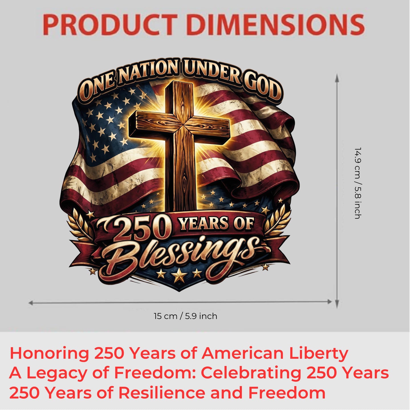 2pcs USA 250th Anniversary Merchandise - Patriotic 1776-2026 Vinyl Car Decals and Bumper Stickers for Cars, Trucks, Vehicles, 250 Years Commemorative Window Decal