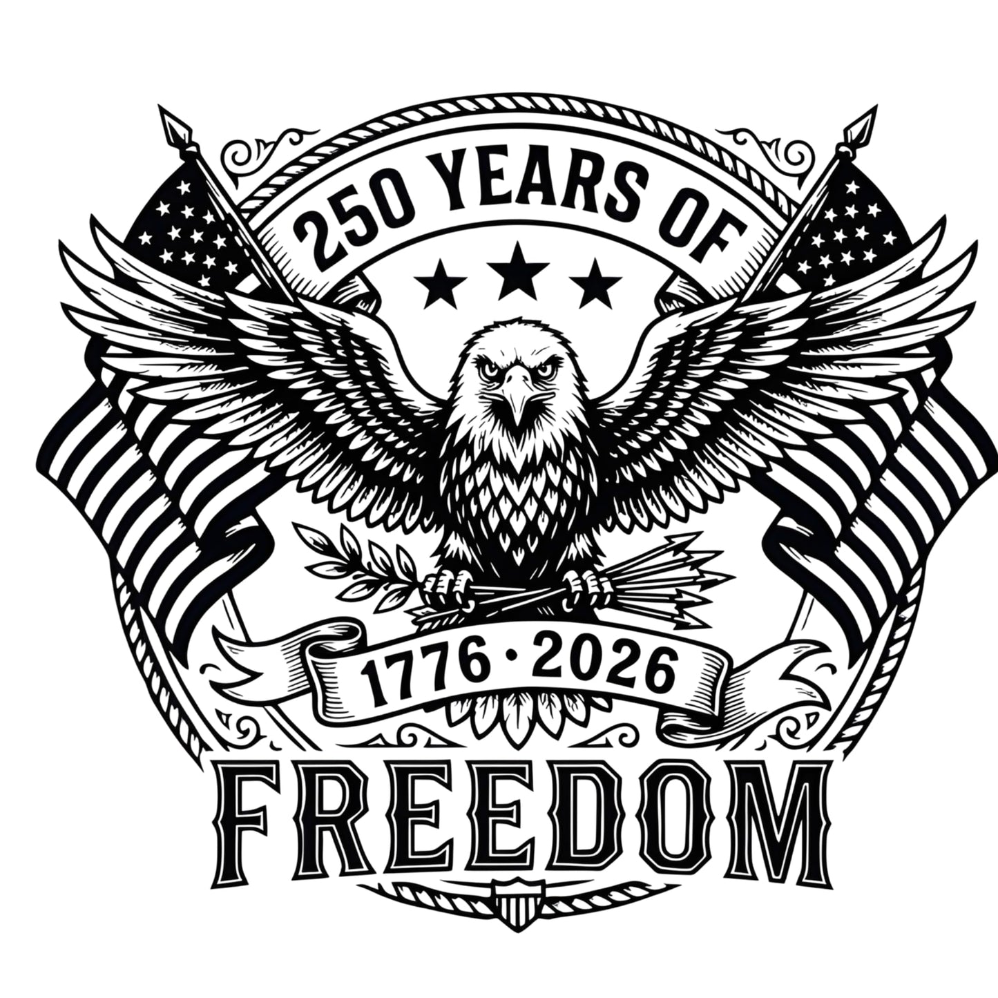 2pcs USA 250th Anniversary Merchandise - Patriotic 1776-2026 Vinyl Car Decals and Bumper Stickers for Cars, Trucks, Vehicles, 250 Years Commemorative Window Decal