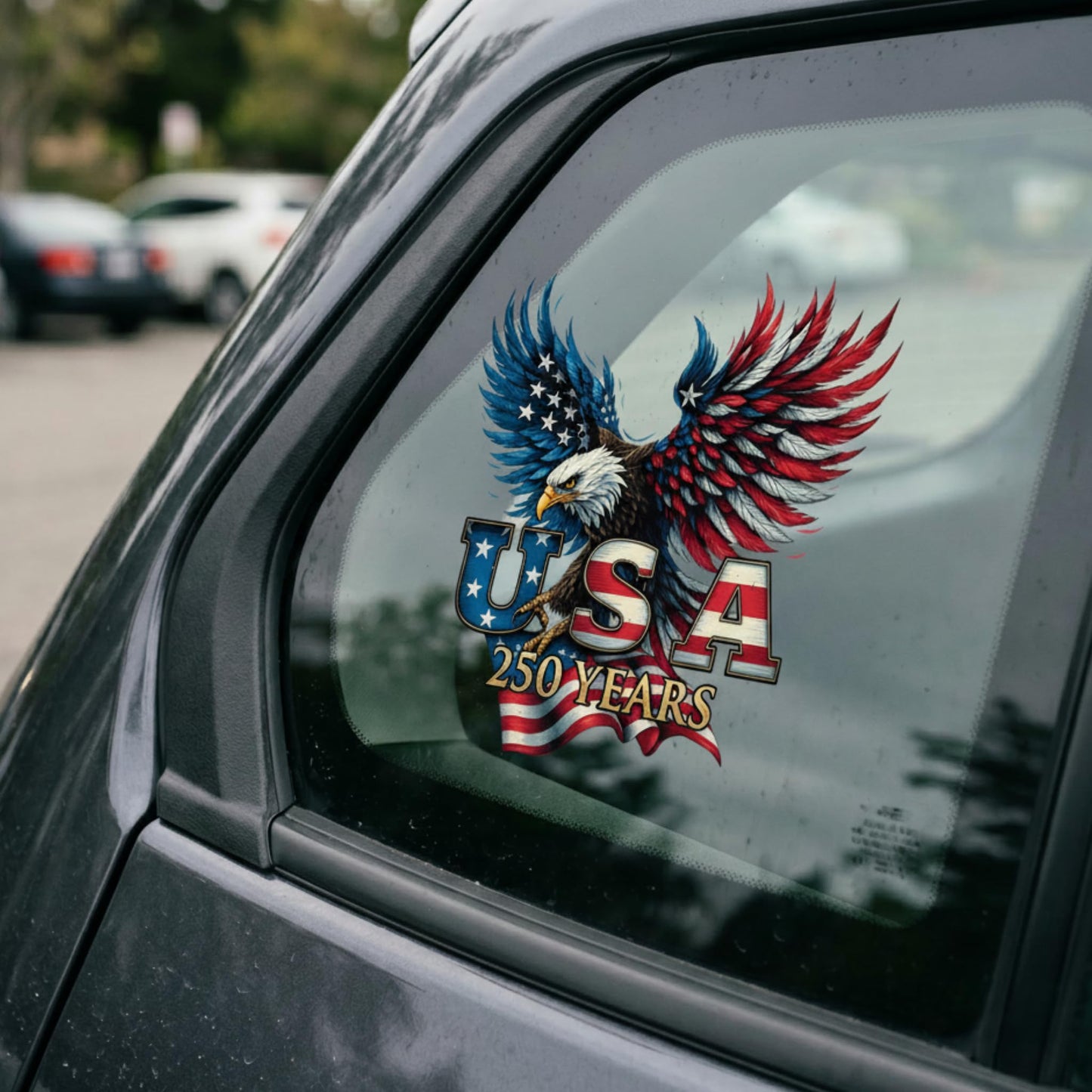 2pcs USA 250th Anniversary Merchandise - Patriotic 1776-2026 Vinyl Car Decals and Bumper Stickers for Cars, Trucks, Vehicles, 250 Years Commemorative Window Decal