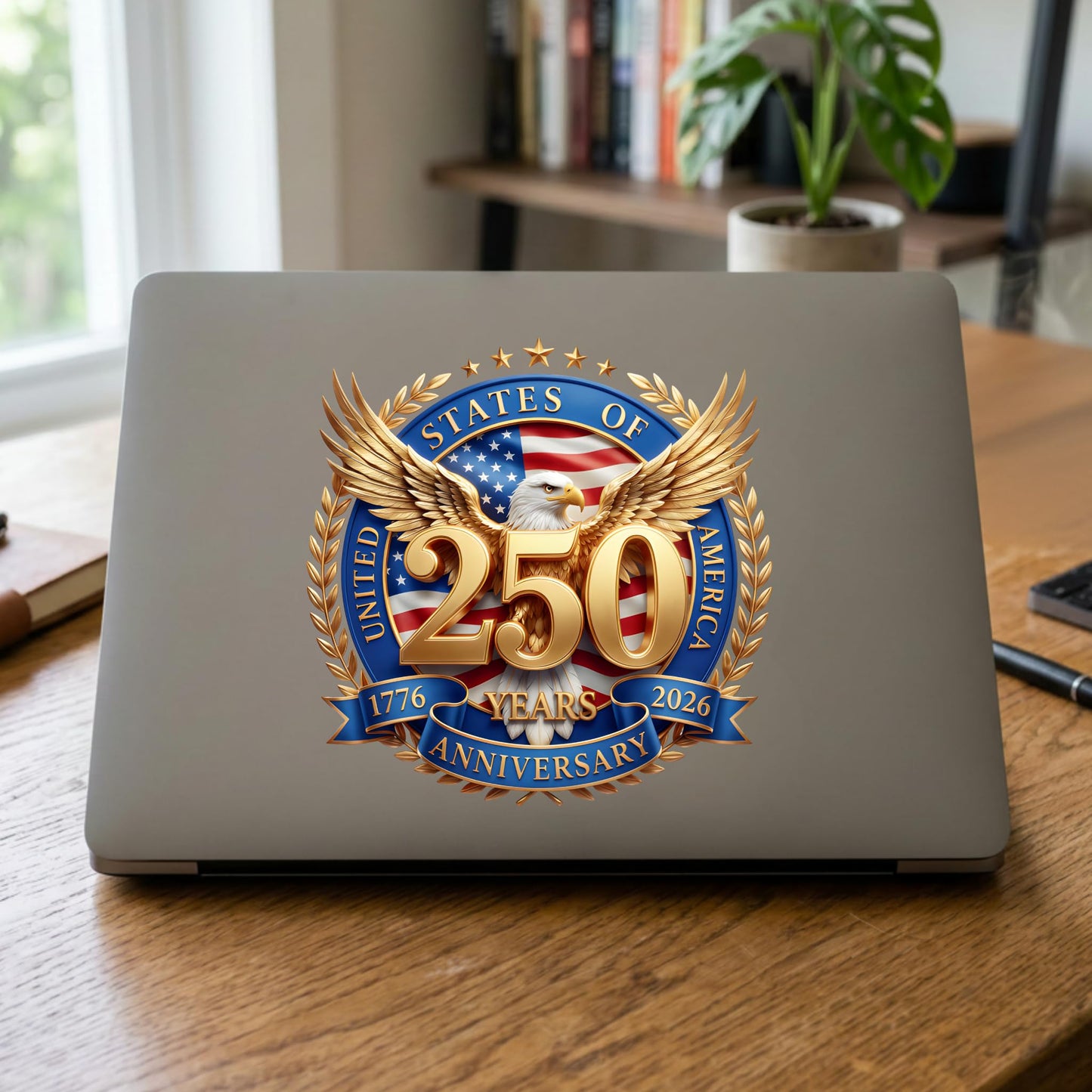 2pcs USA 250th Anniversary Merchandise - Patriotic 1776-2026 Vinyl Car Decals and Bumper Stickers for Cars, Trucks, Vehicles, 250 Years Commemorative Window Decal