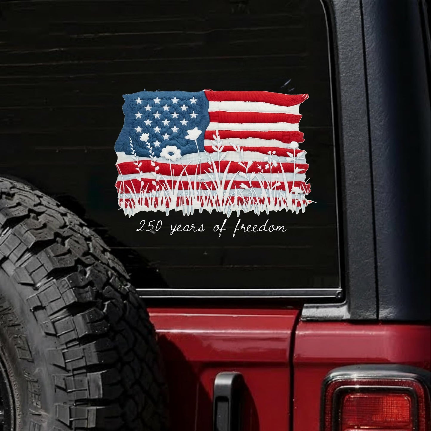 2pcs USA 250th Anniversary Merchandise - Patriotic 1776-2026 Vinyl Car Decals and Bumper Stickers for Cars, Trucks, Vehicles, 250 Years Commemorative Window Decal