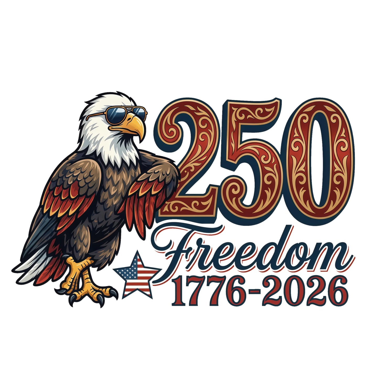 2pcs USA 250th Anniversary Merchandise - Patriotic 1776-2026 Vinyl Car Decals and Bumper Stickers for Cars, Trucks, Vehicles, 250 Years Commemorative Window Decal