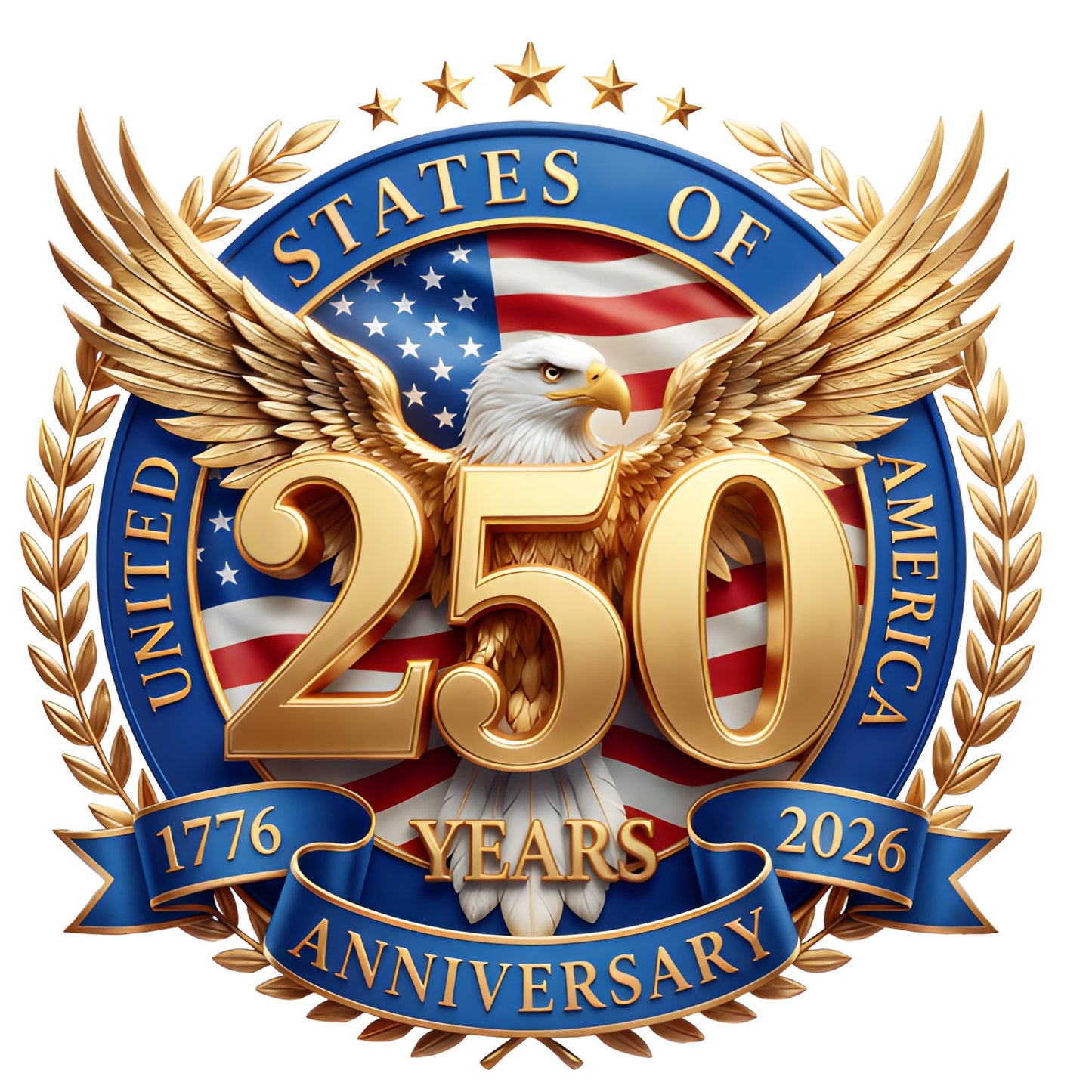 2pcs USA 250th Anniversary Merchandise - Patriotic 1776-2026 Vinyl Car Decals and Bumper Stickers for Cars, Trucks, Vehicles, 250 Years Commemorative Window Decal