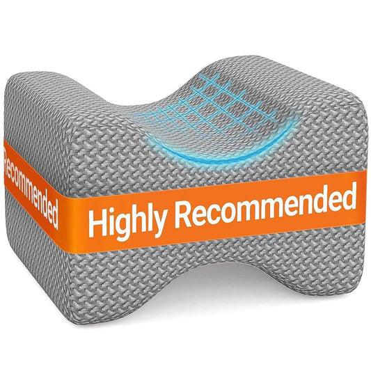 BlissTrends Memory Foam Knee Pillow, Knee Pillow for Side Sleepers, Leg Pillows for Sleeping Blood Circulation, Elevation Pillow for Spine Aligning, Sciatica, Back, Hip, Knee, Ankle Pain, Grey