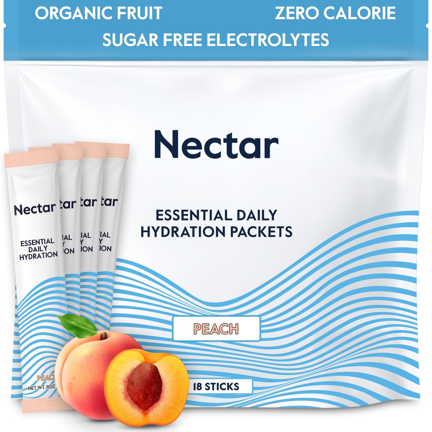 Nectar Hydration Packets - Electrolytes Powder Packets - Sugar Free & 0 Calorie - Organic Fruit Liquid Daily IV Electrolytes Powder for Dehydration Relief and Rehydration (Variety 30 Pack)
