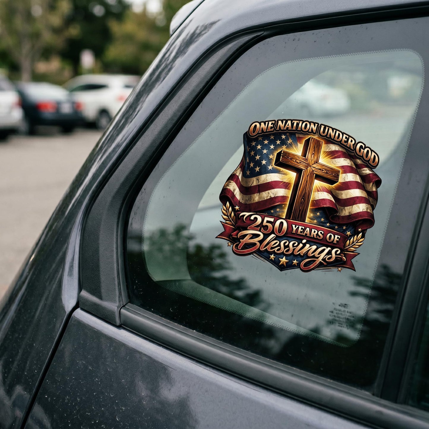 2pcs USA 250th Anniversary Merchandise - Patriotic 1776-2026 Vinyl Car Decals and Bumper Stickers for Cars, Trucks, Vehicles, 250 Years Commemorative Window Decal