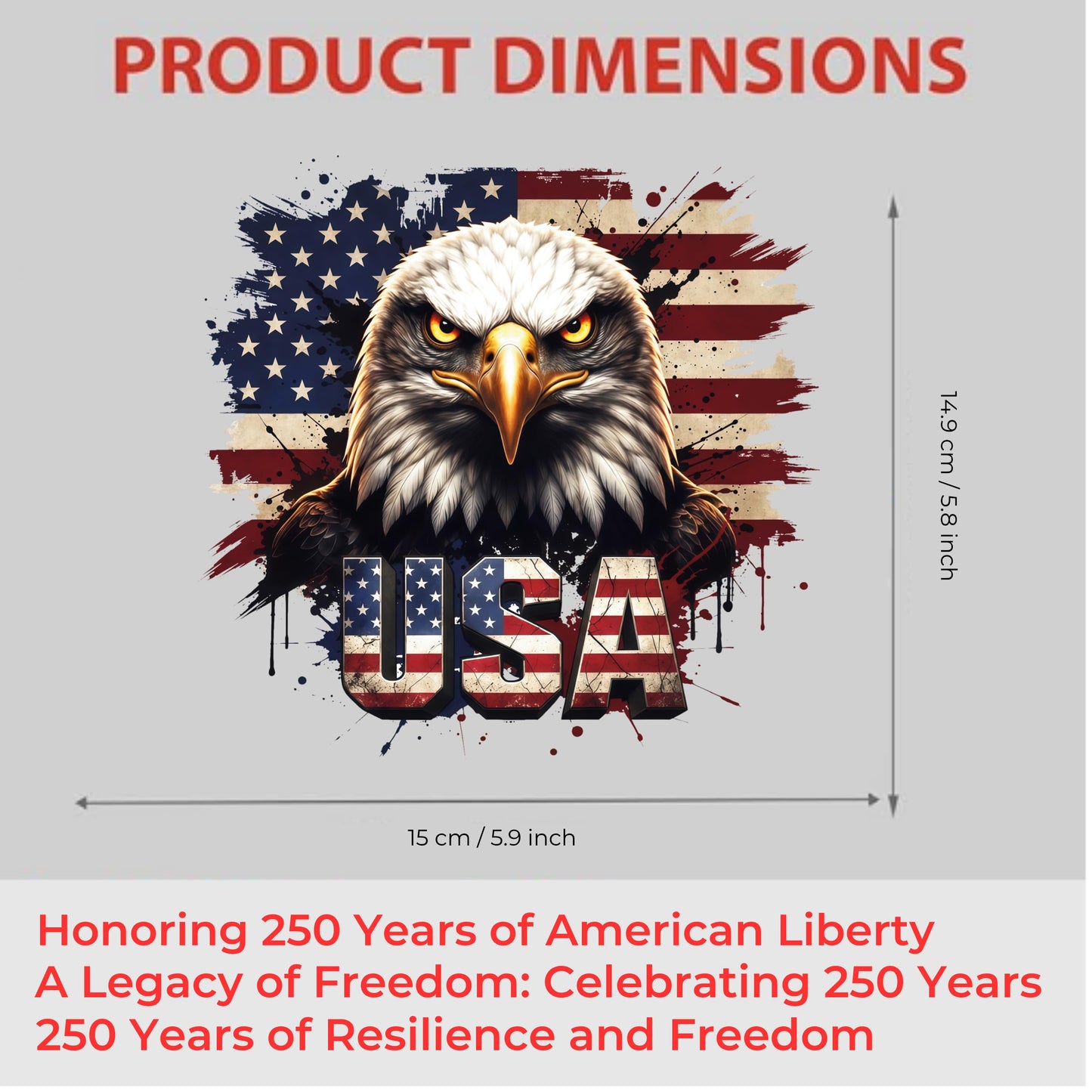 2pcs USA 250th Anniversary Merchandise - Patriotic 1776-2026 Vinyl Car Decals and Bumper Stickers for Cars, Trucks, Vehicles, 250 Years Commemorative Window Decal