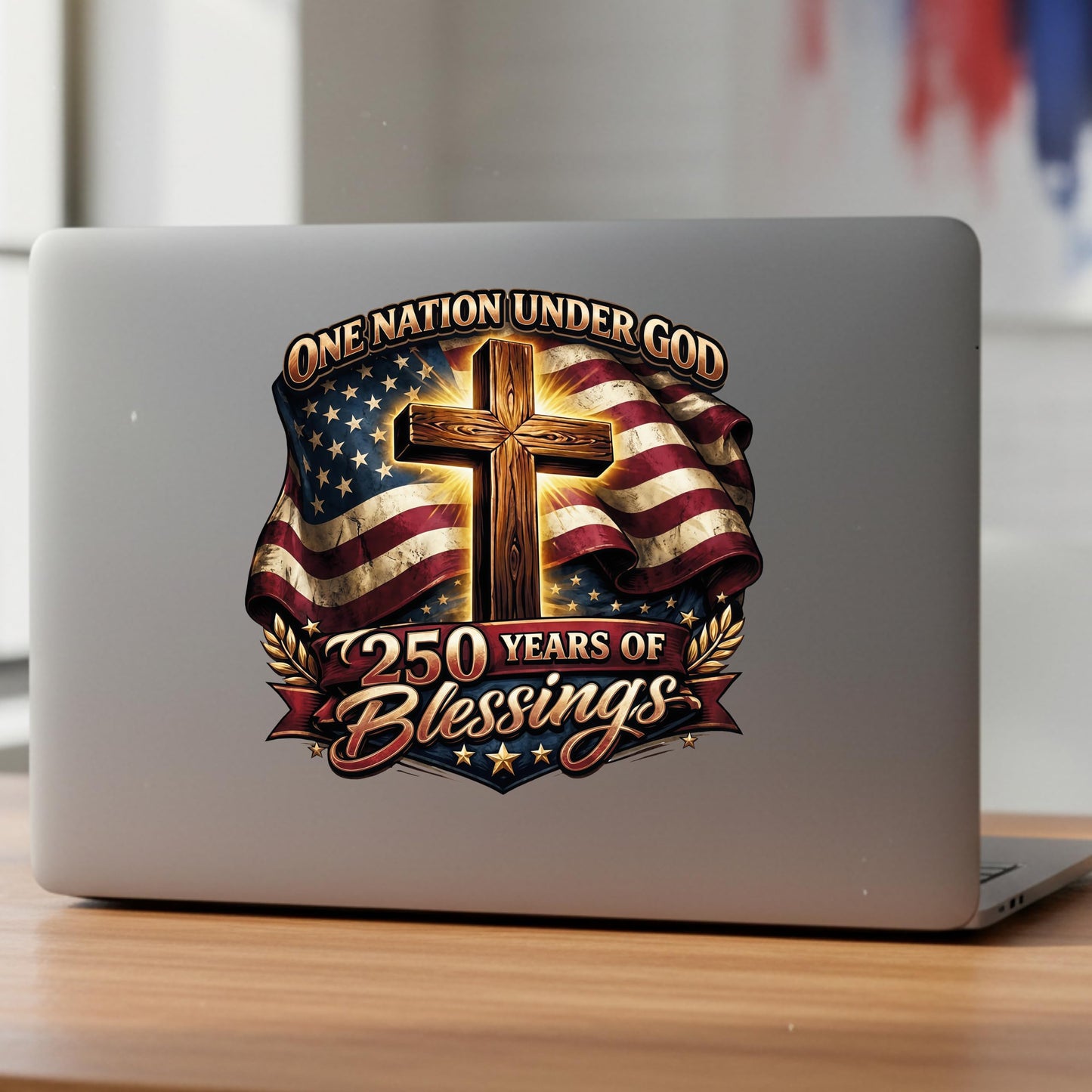 2pcs USA 250th Anniversary Merchandise - Patriotic 1776-2026 Vinyl Car Decals and Bumper Stickers for Cars, Trucks, Vehicles, 250 Years Commemorative Window Decal